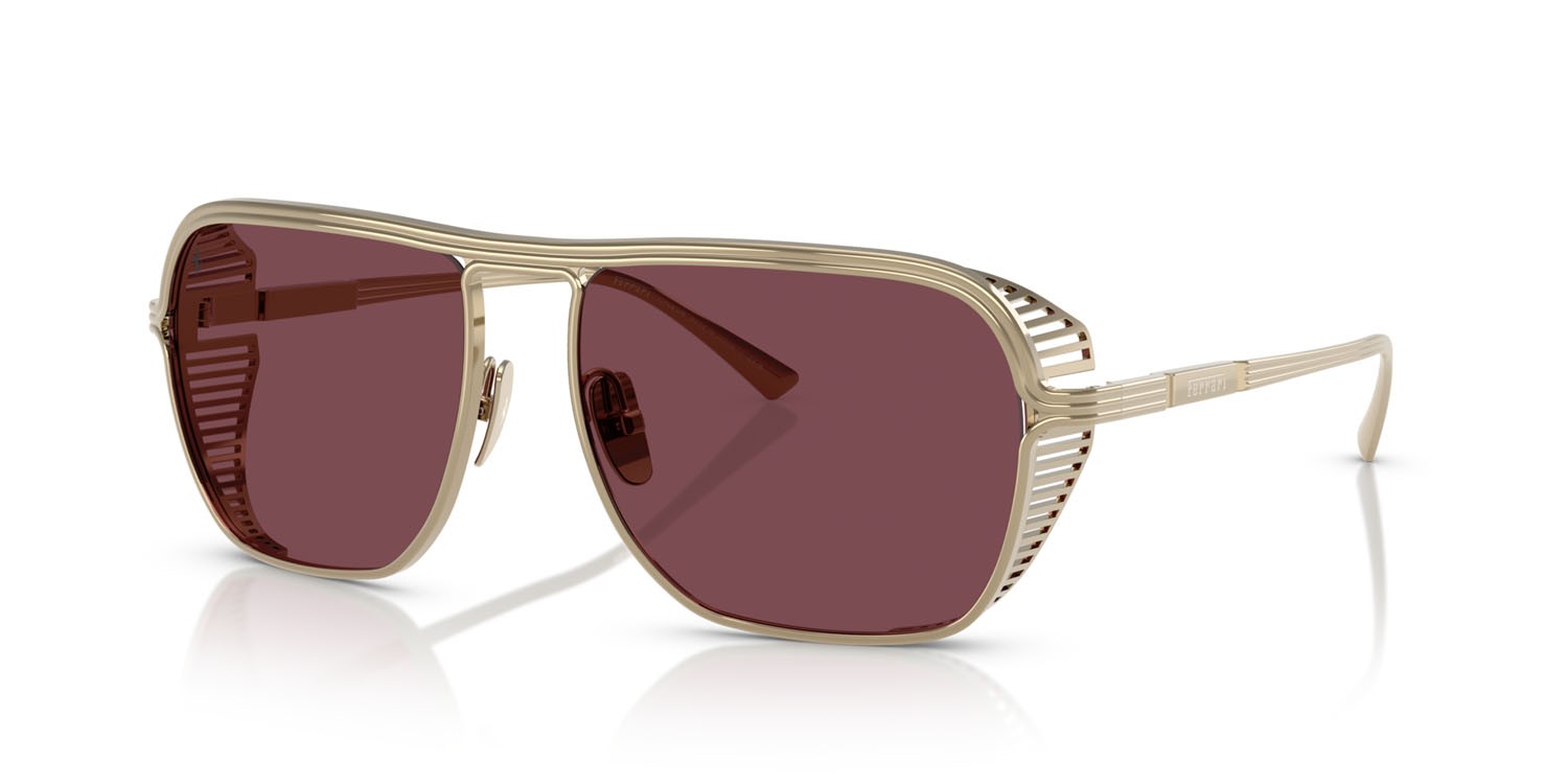 Occhiali da sole Ferrari FH 1014T (302/1E) colore oro pallido forma quadrato lenti bordeaux