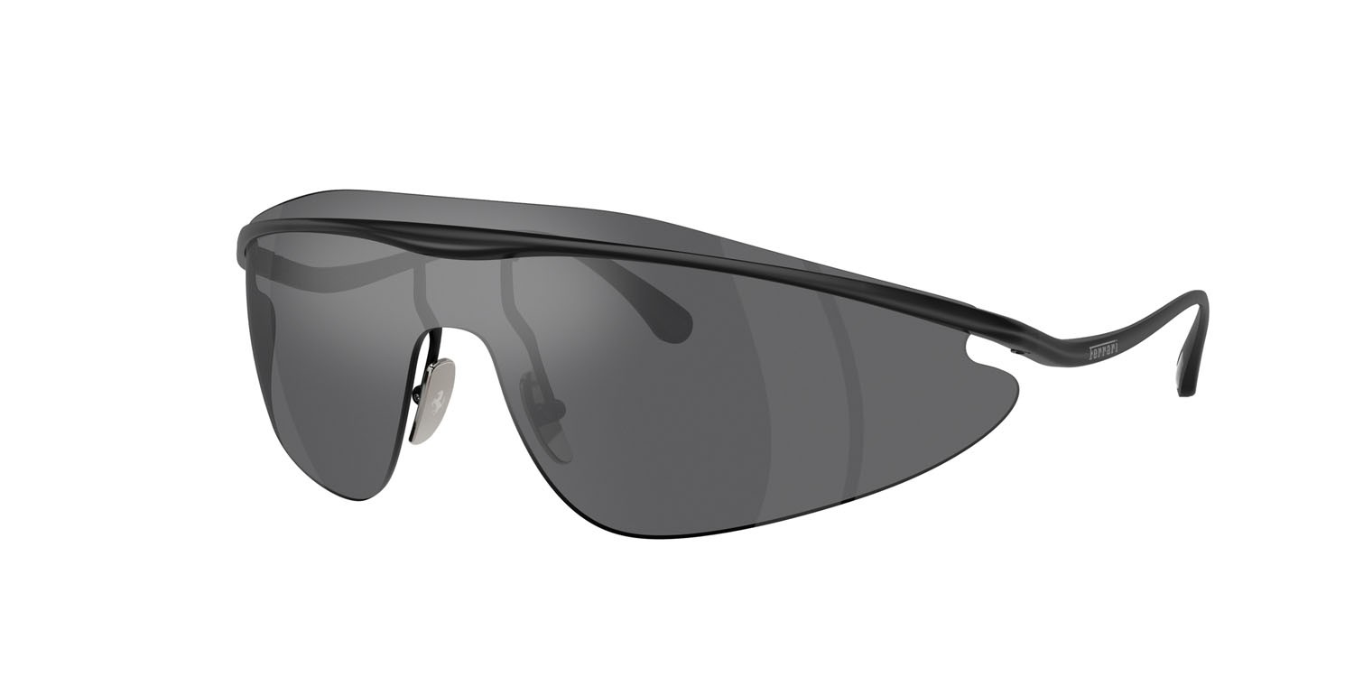 Occhiali da sole Ferrari FH 1015 (101/6G) colore nero opaco forma irregolare lenti argento a specchio