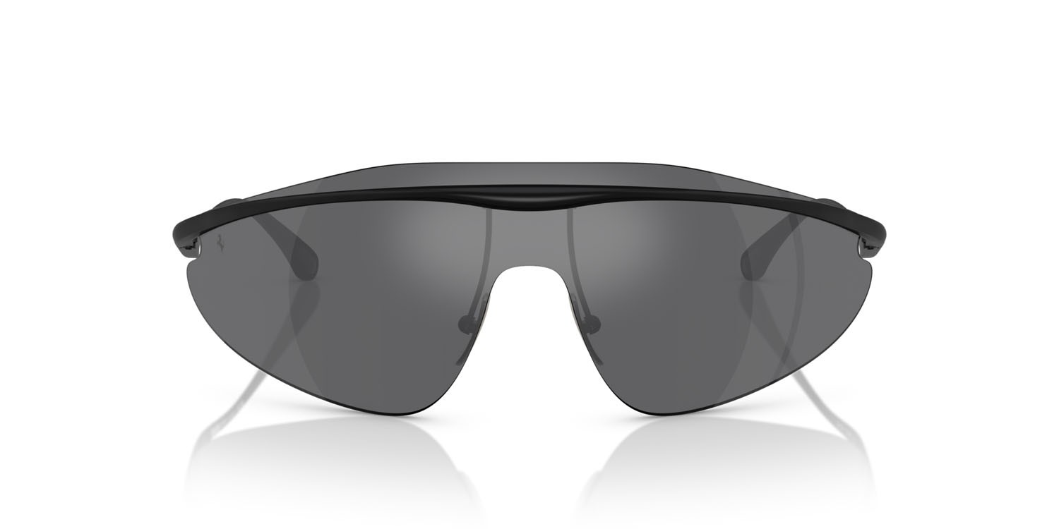 Occhiali da sole Ferrari FH 1015 (101/6G) colore nero opaco forma irregolare lenti argento a specchio