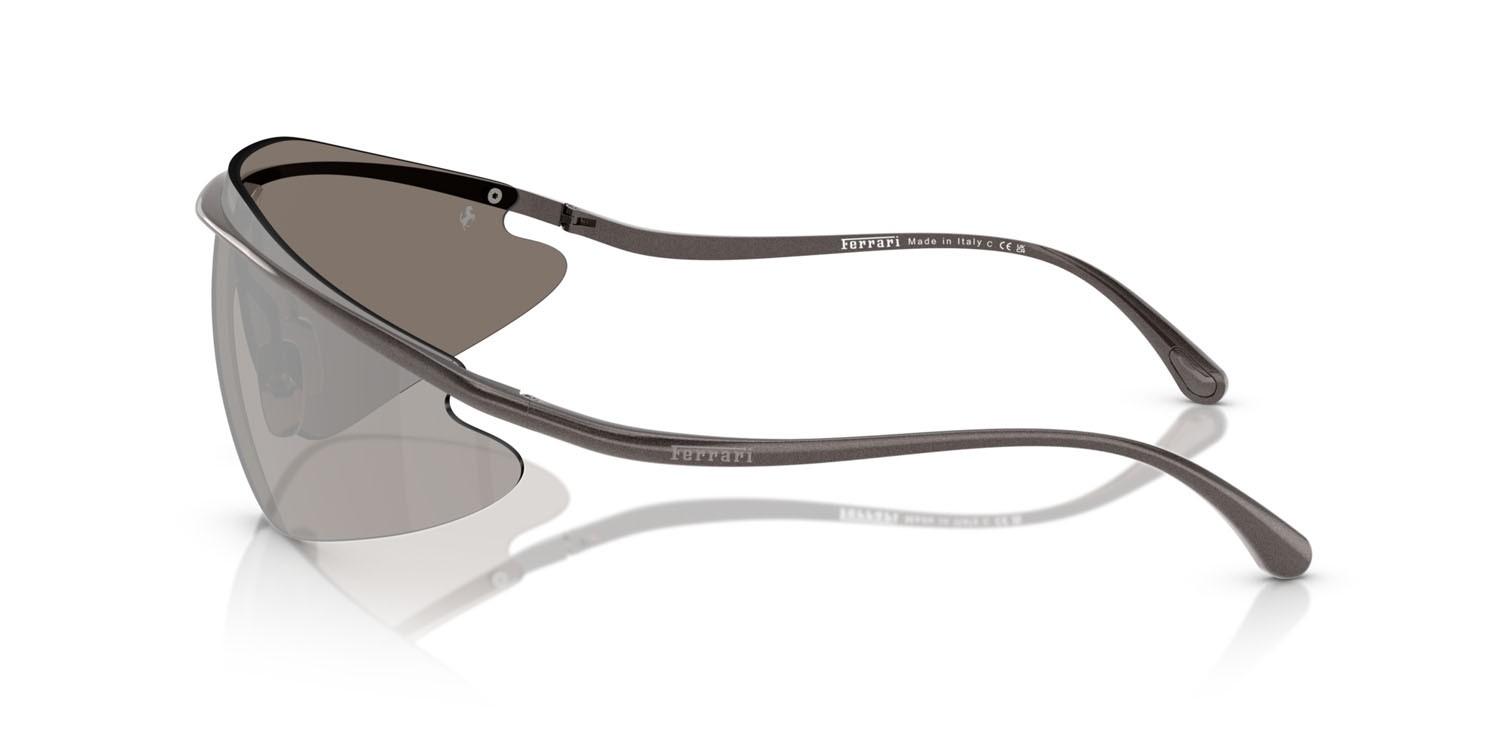Occhiali da sole Ferrari FH 1015 (117/6G) colore grigio metallizzato forma irregolare lenti argento a specchio