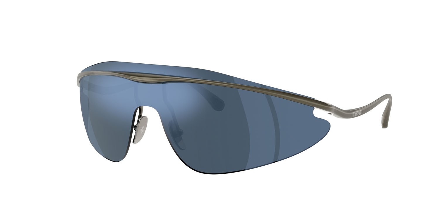 Occhiali da sole Ferrari FH 1015 (118/55) colore gunmetal scuro forma irregolare lenti blu a specchio