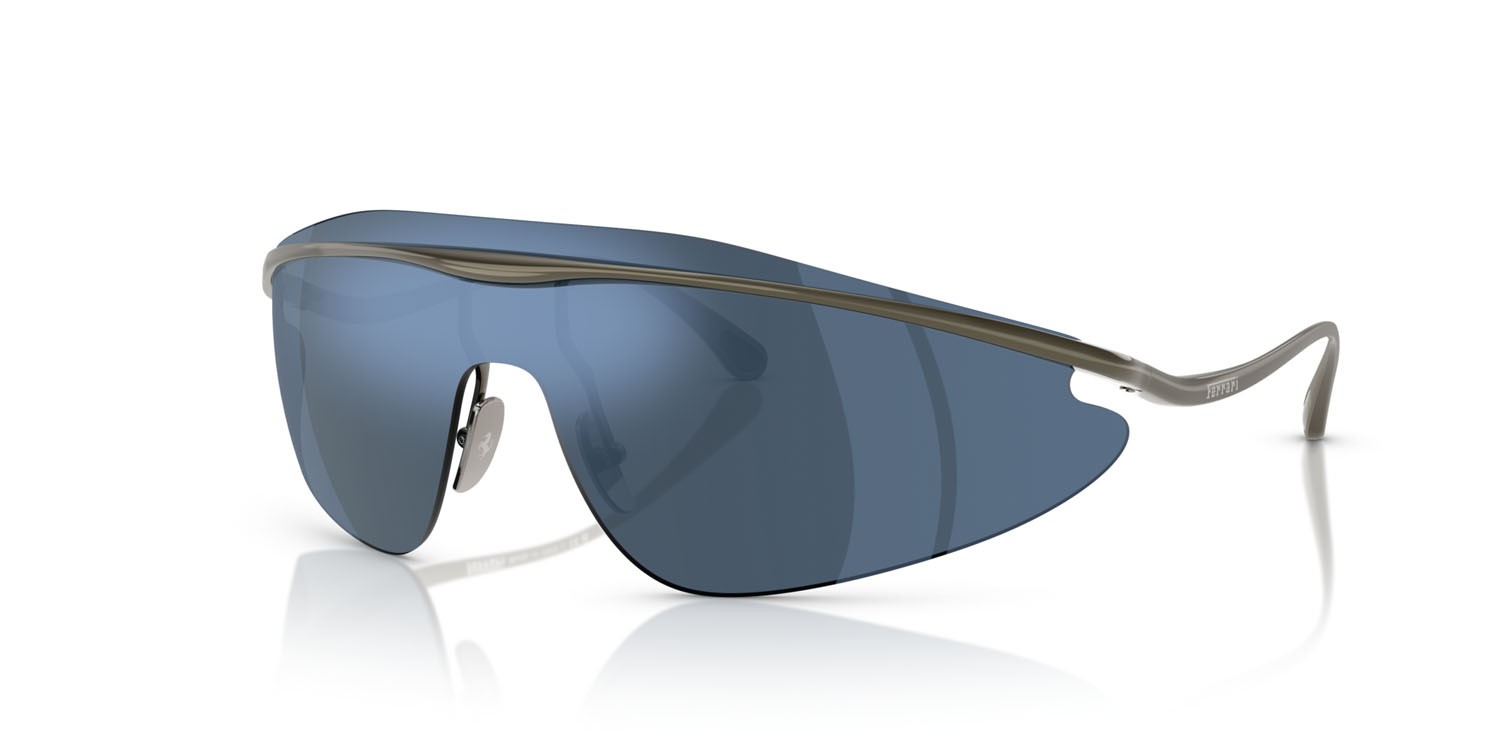 Occhiali da sole Ferrari FH 1015 (118/55) colore gunmetal scuro forma irregolare lenti blu a specchio