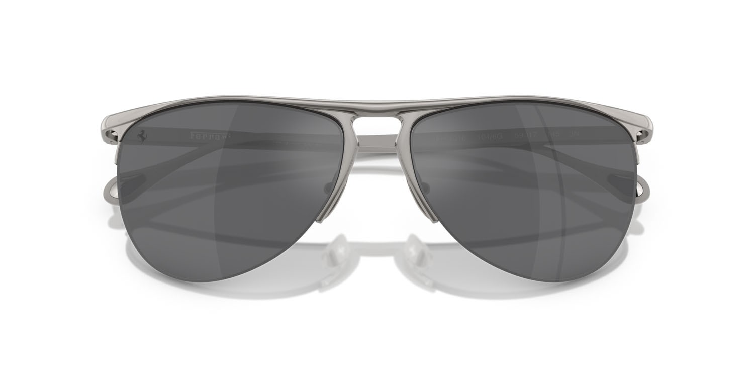 Occhiali da sole Ferrari FH 1016 (104/6G) colore gunmetal forma aviator lenti argento a specchio