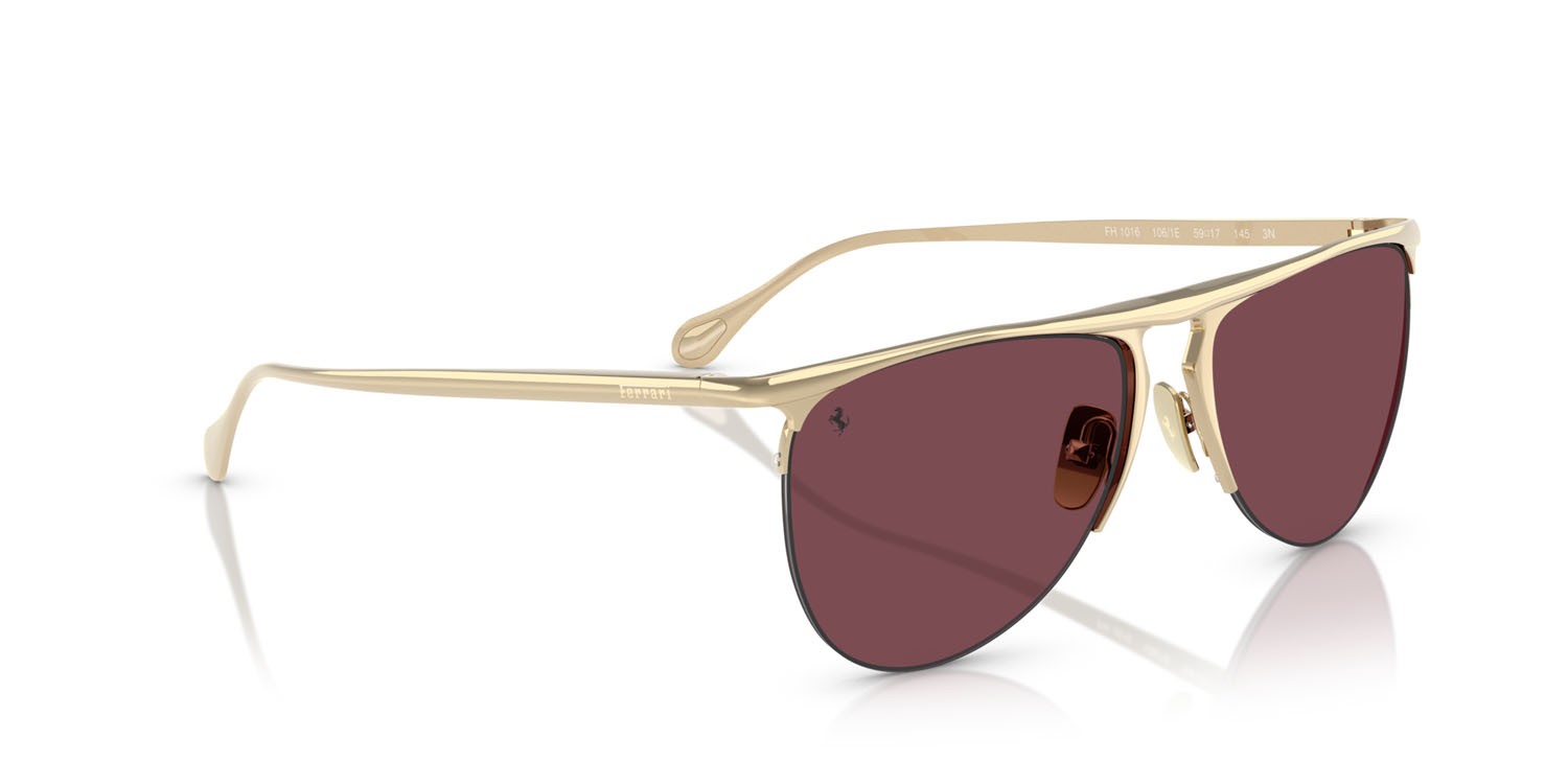 Occhiali da sole Ferrari FH 1016 (106/1E) colore oro pallido forma aviator lenti bordeaux