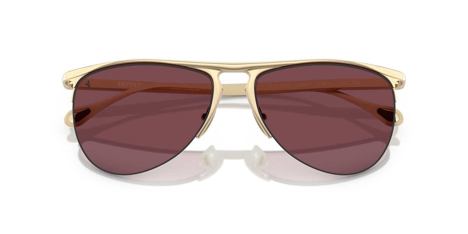 Occhiali da sole Ferrari FH 1016 (106/1E) colore oro pallido forma aviator lenti bordeaux