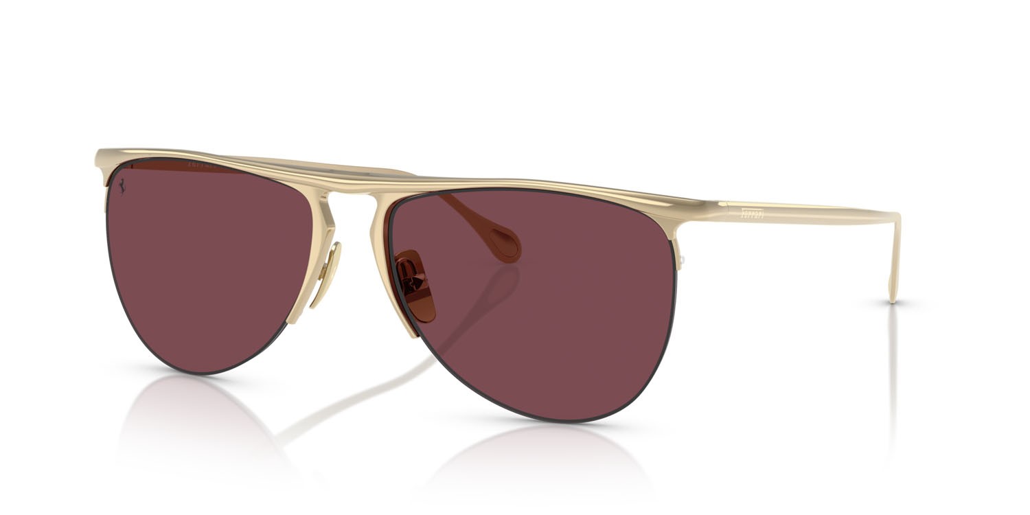 Occhiali da sole Ferrari FH 1016 (106/1E) colore oro pallido forma aviator lenti bordeaux
