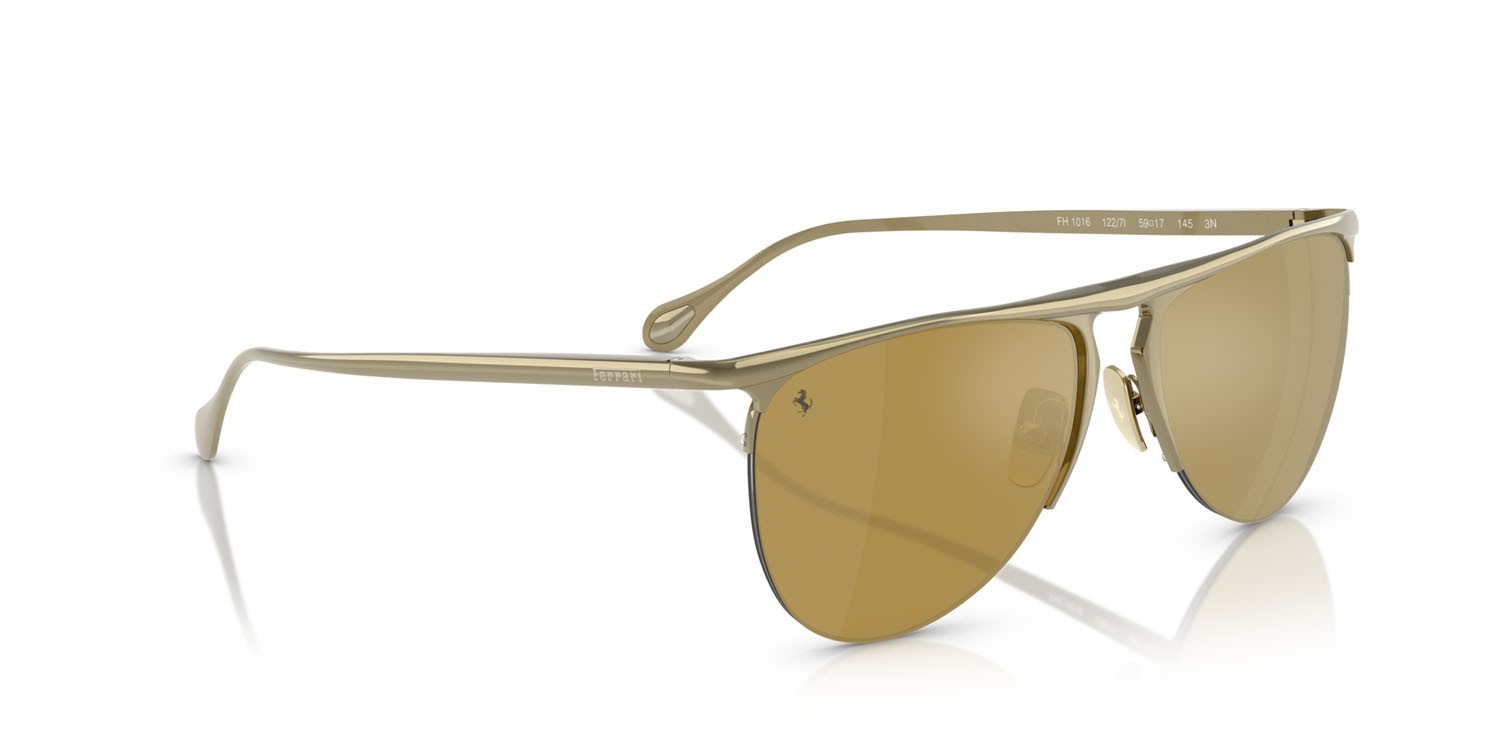 Occhiali da sole Ferrari FH 1016 (122/7I) colore oro forma aviator lenti oro a specchio