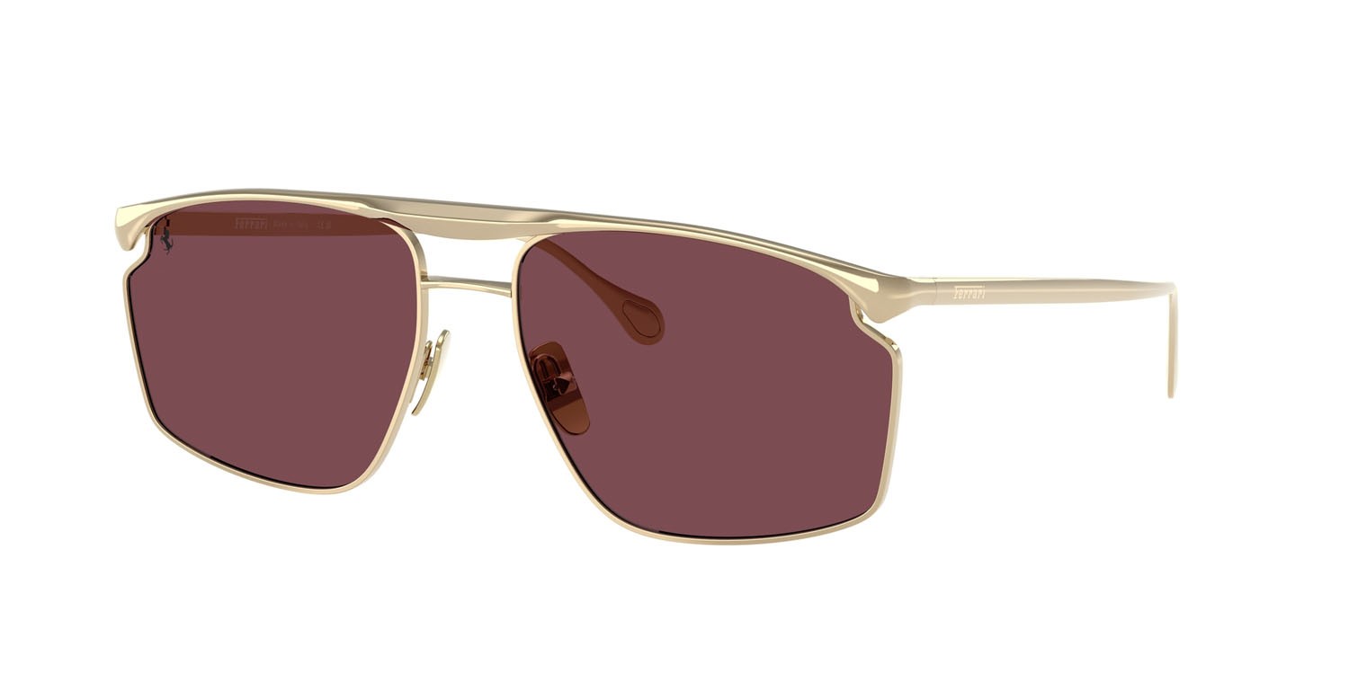 Occhiali da sole Ferrari FH 1017 (106/1E) colore oro pallido forma irregolare lenti bordeaux