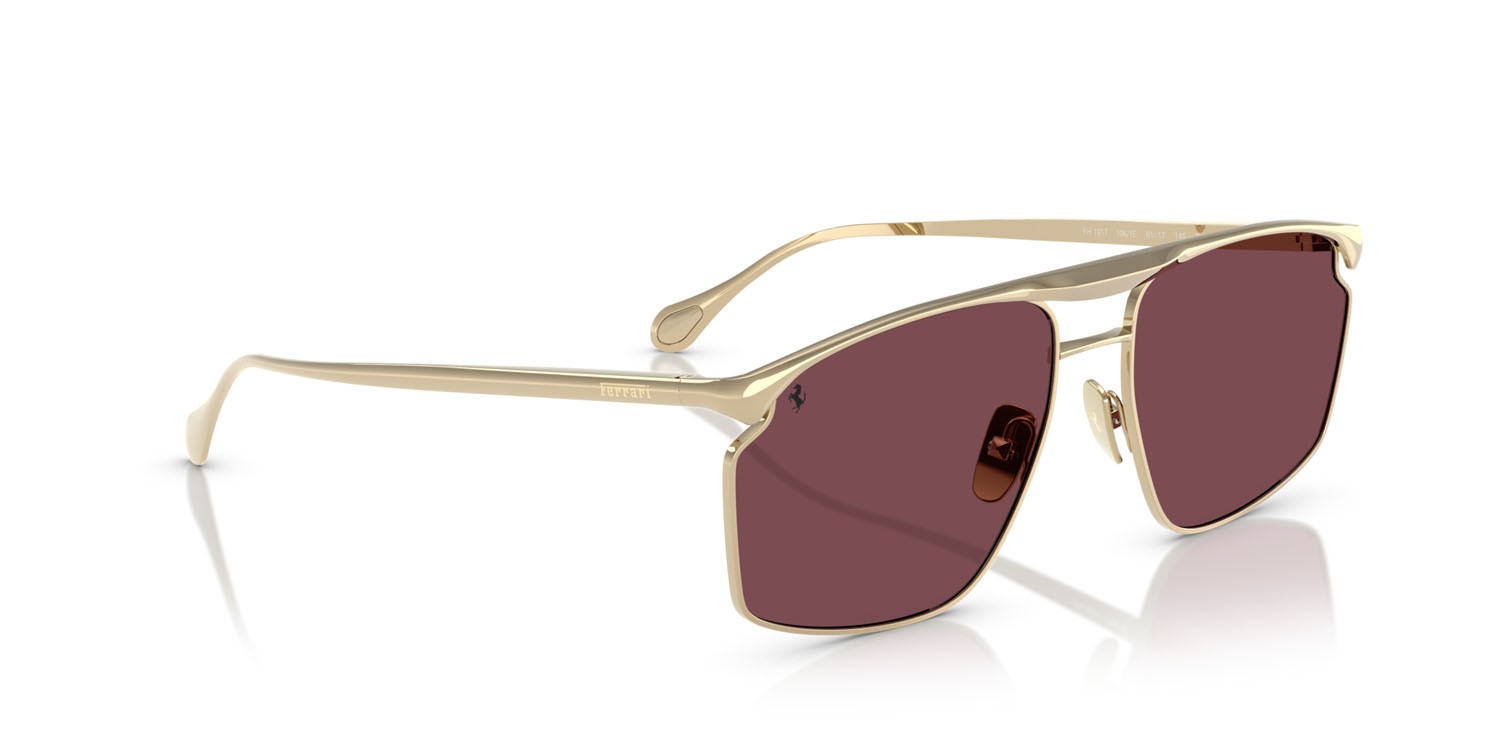 Occhiali da sole Ferrari FH 1017 (106/1E) colore oro pallido forma irregolare lenti bordeaux