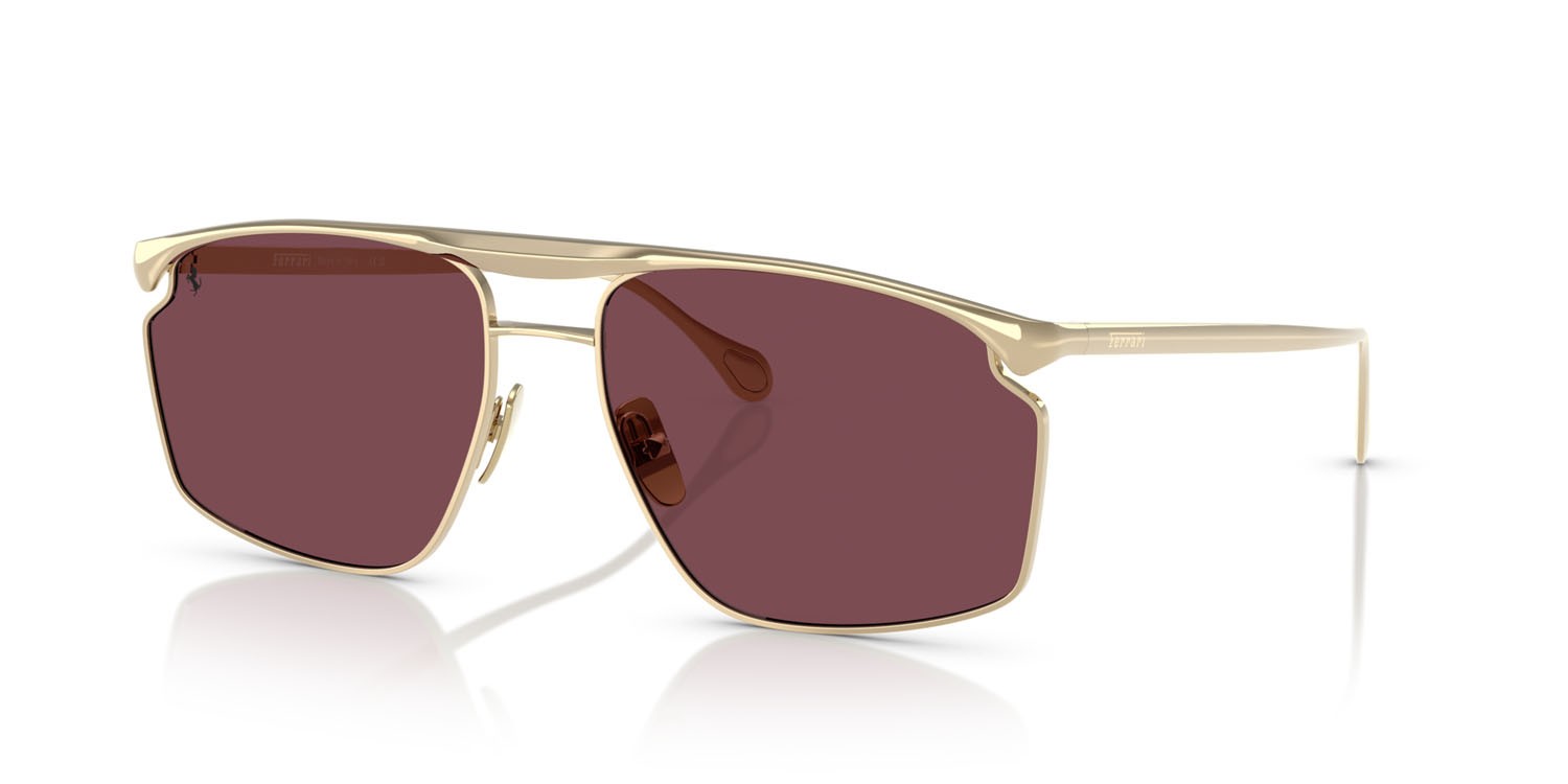 Occhiali da sole Ferrari FH 1017 (106/1E) colore oro pallido forma irregolare lenti bordeaux