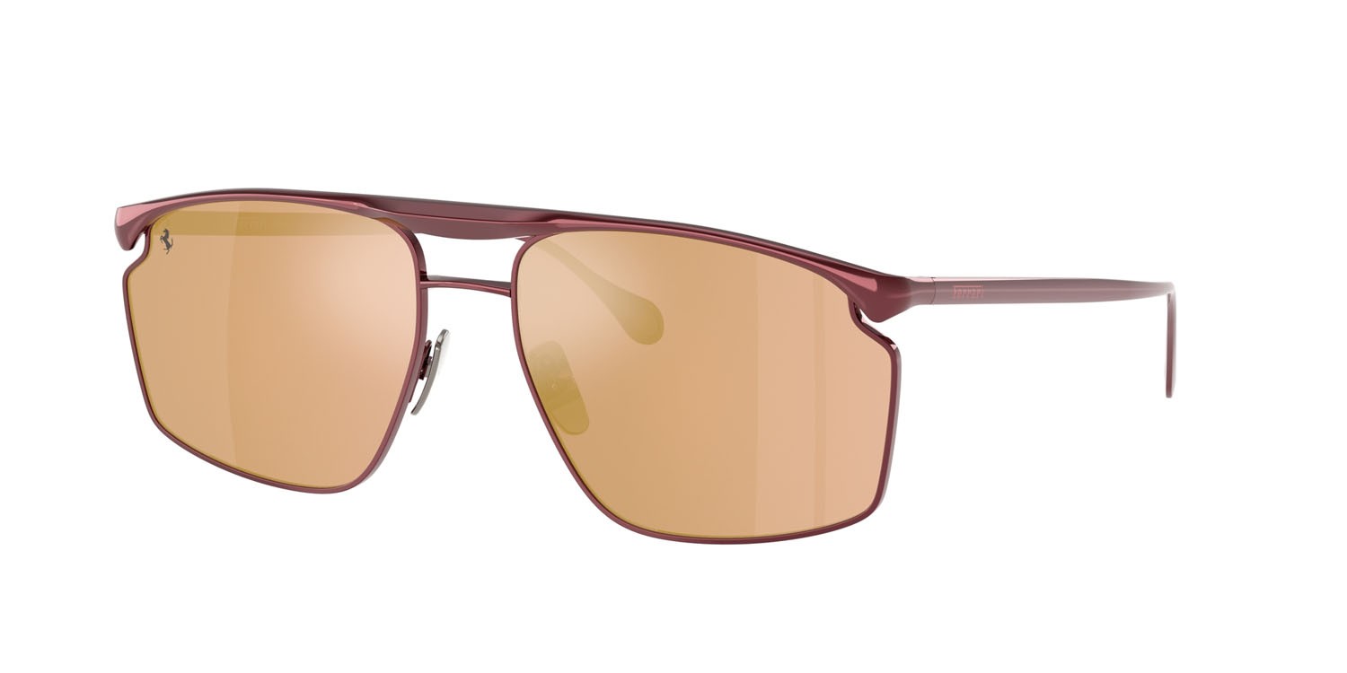 Occhiali da sole Ferrari FH 1017 (120/7J) colore bordeaux forma irregolare lenti oro rose a specchio