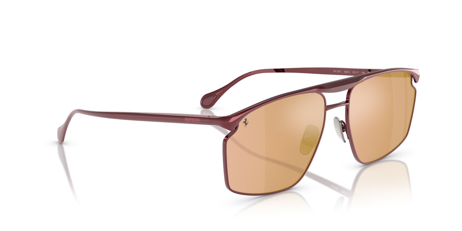 Occhiali da sole Ferrari FH 1017 (120/7J) colore bordeaux forma irregolare lenti oro rose a specchio