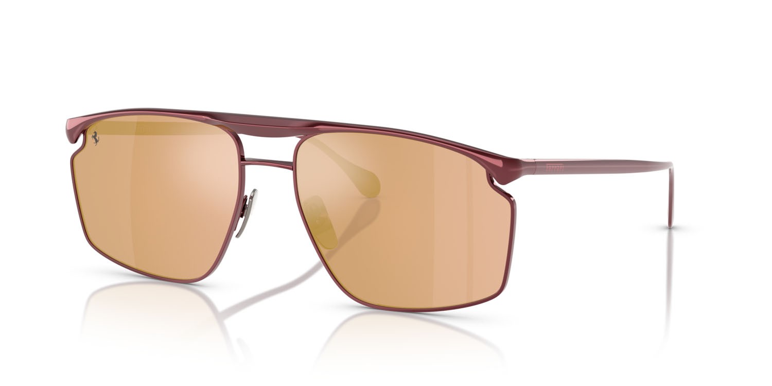 Occhiali da sole Ferrari FH 1017 (120/7J) colore bordeaux forma irregolare lenti oro rose a specchio