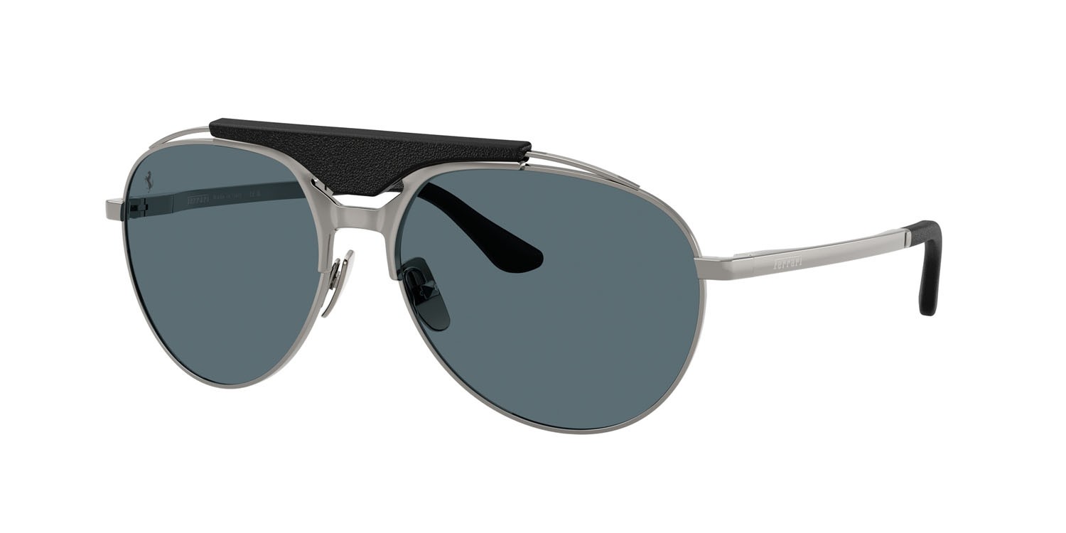 Occhiali da sole Ferrari FH 1020Q (104/R5) colore gunmetal forma aviator lenti blu