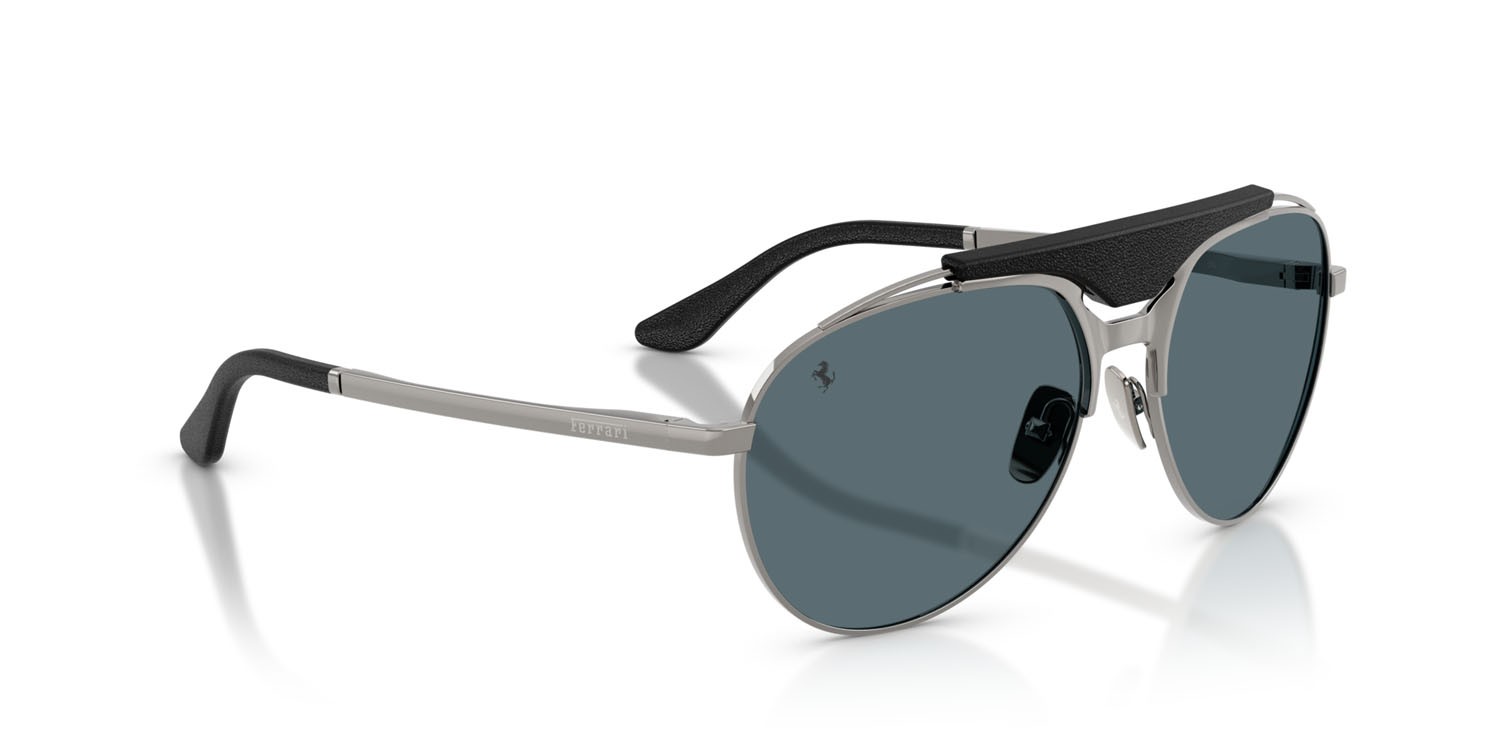 Occhiali da sole Ferrari FH 1020Q (104/R5) colore gunmetal forma aviator lenti blu