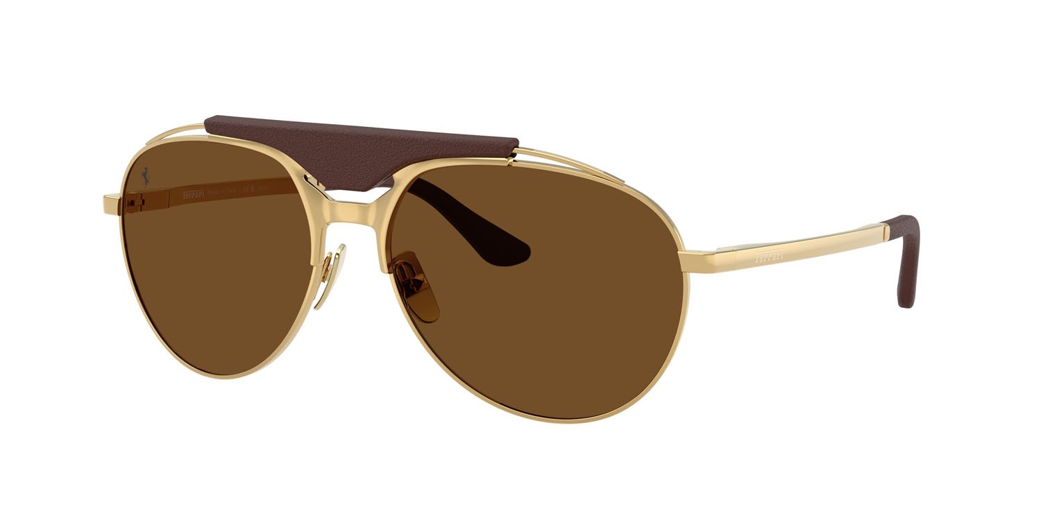 Occhiali da sole Ferrari FH 1020Q (127/57) colore oro forma aviator lenti polarizzata marrone