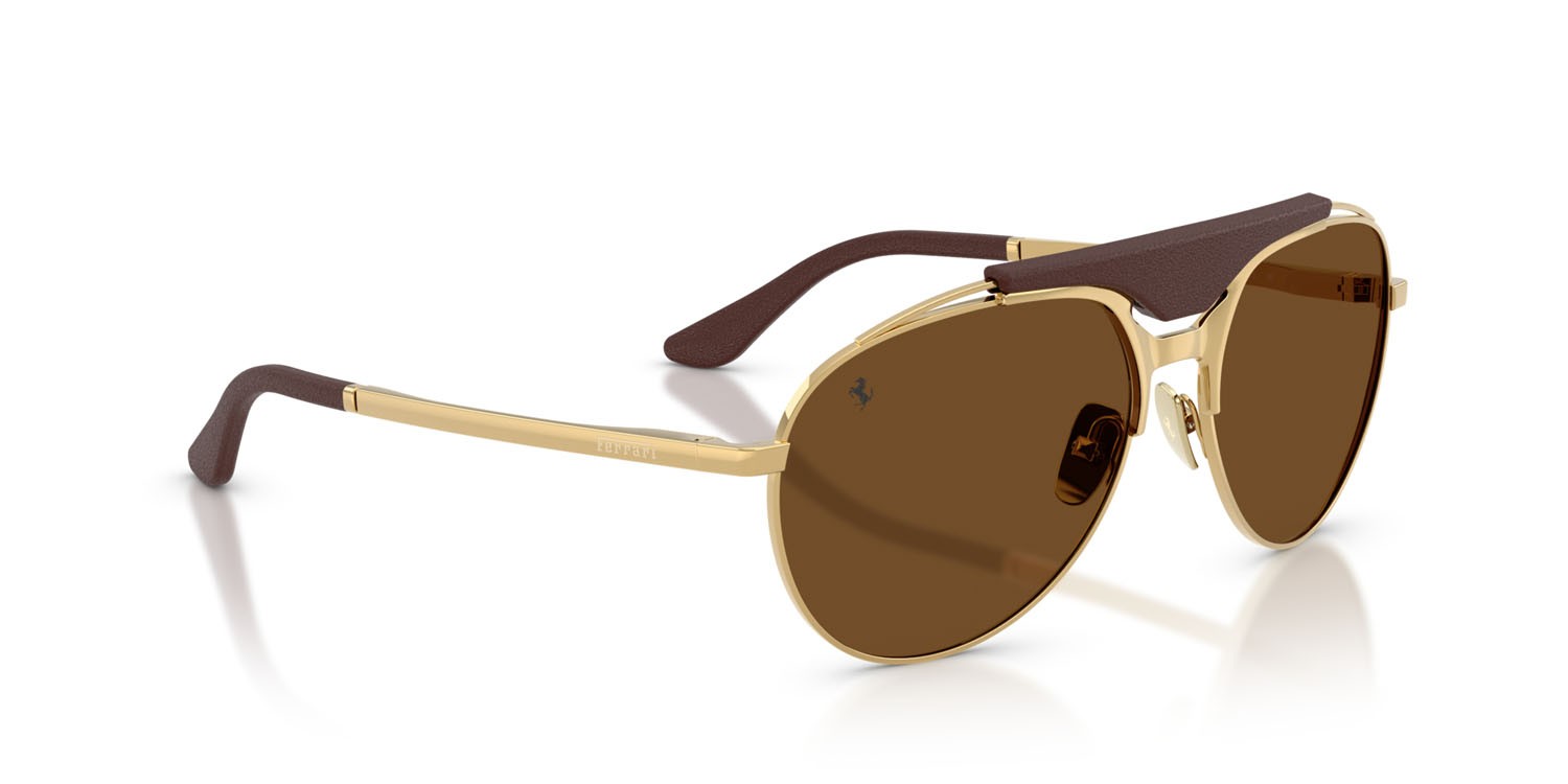 Occhiali da sole Ferrari FH 1020Q (127/57) colore oro forma aviator lenti polarizzata marrone
