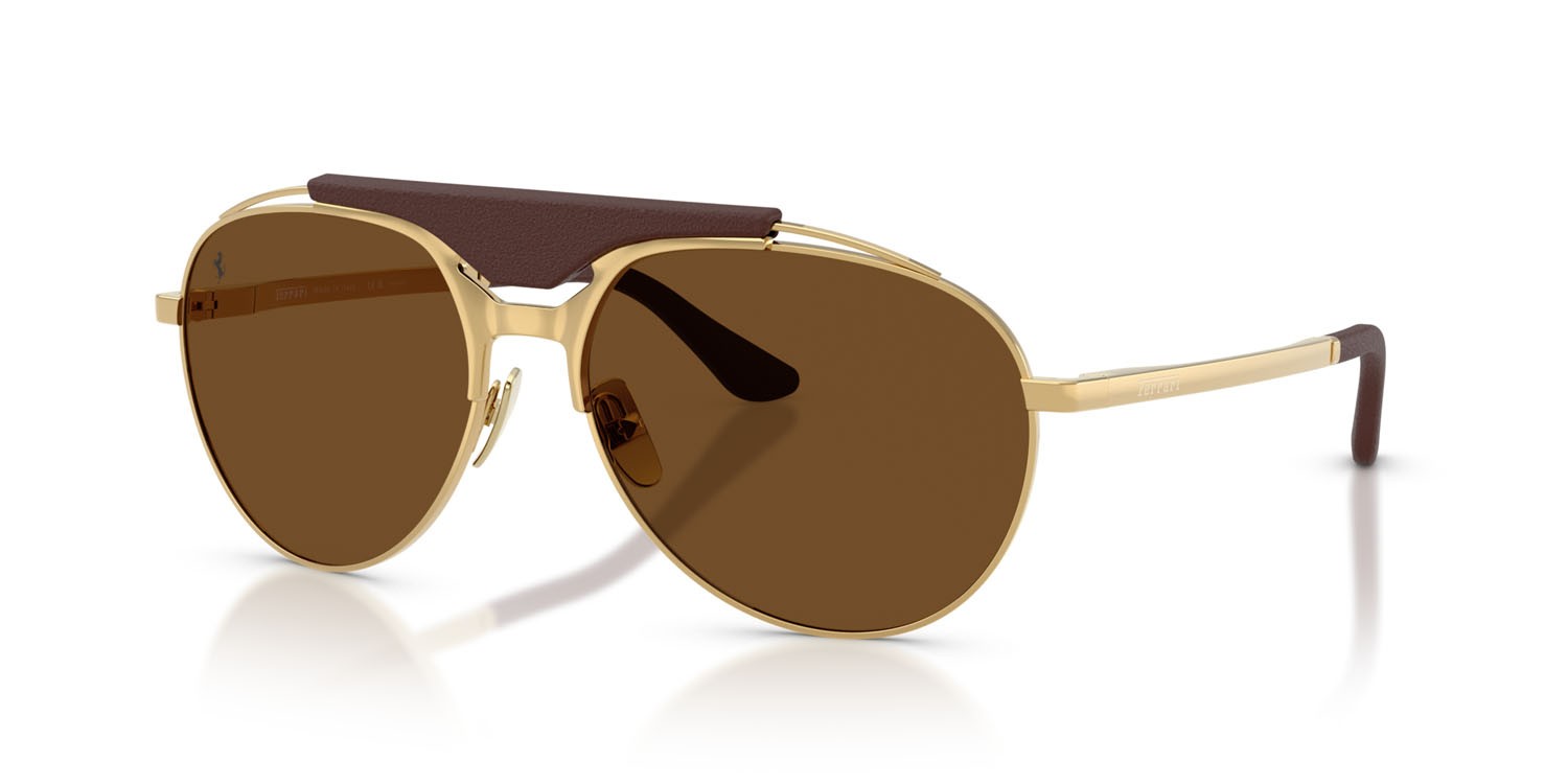 Occhiali da sole Ferrari FH 1020Q (127/57) colore oro forma aviator lenti polarizzata marrone
