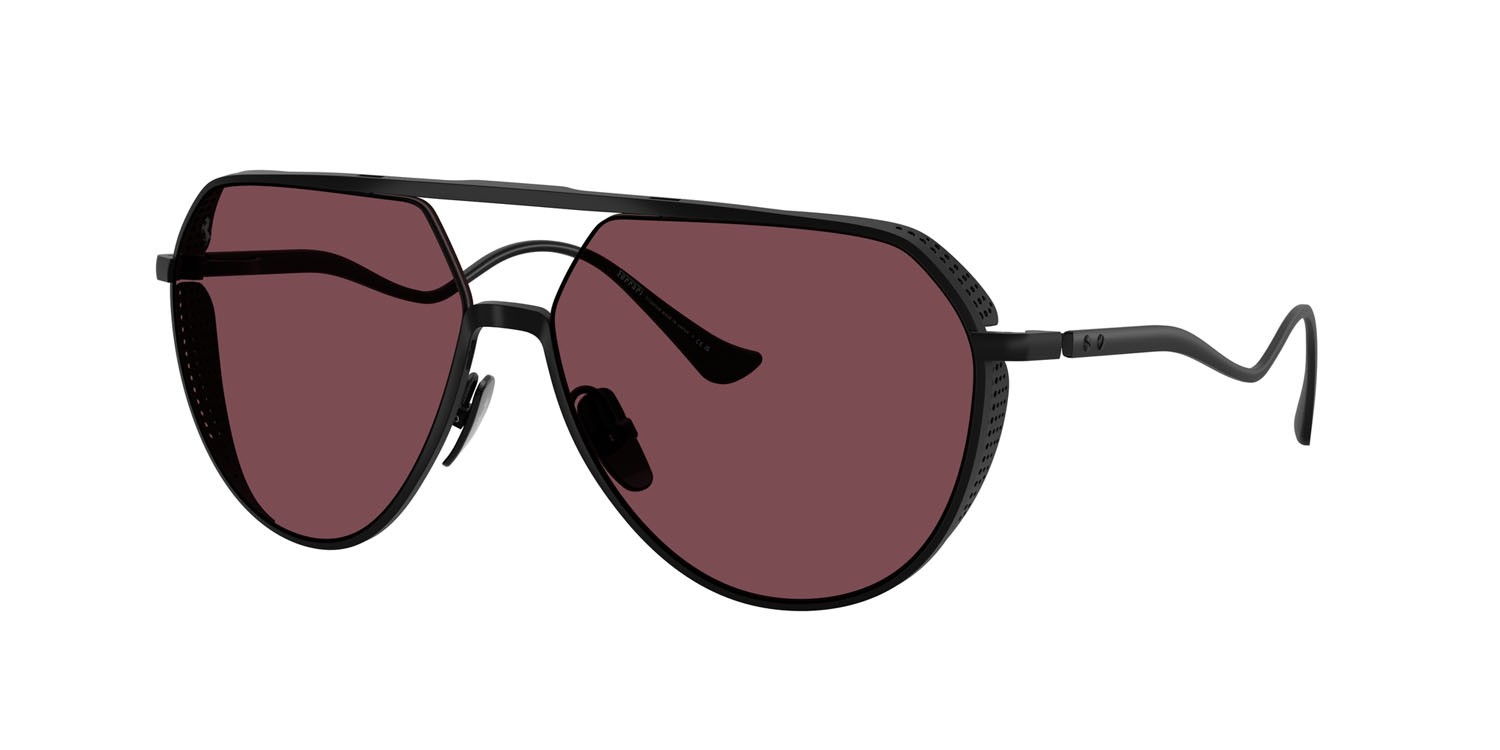 Occhiali da sole Ferrari FH 1021T (308/1E) colore nero opaco forma aviator lenti rosso