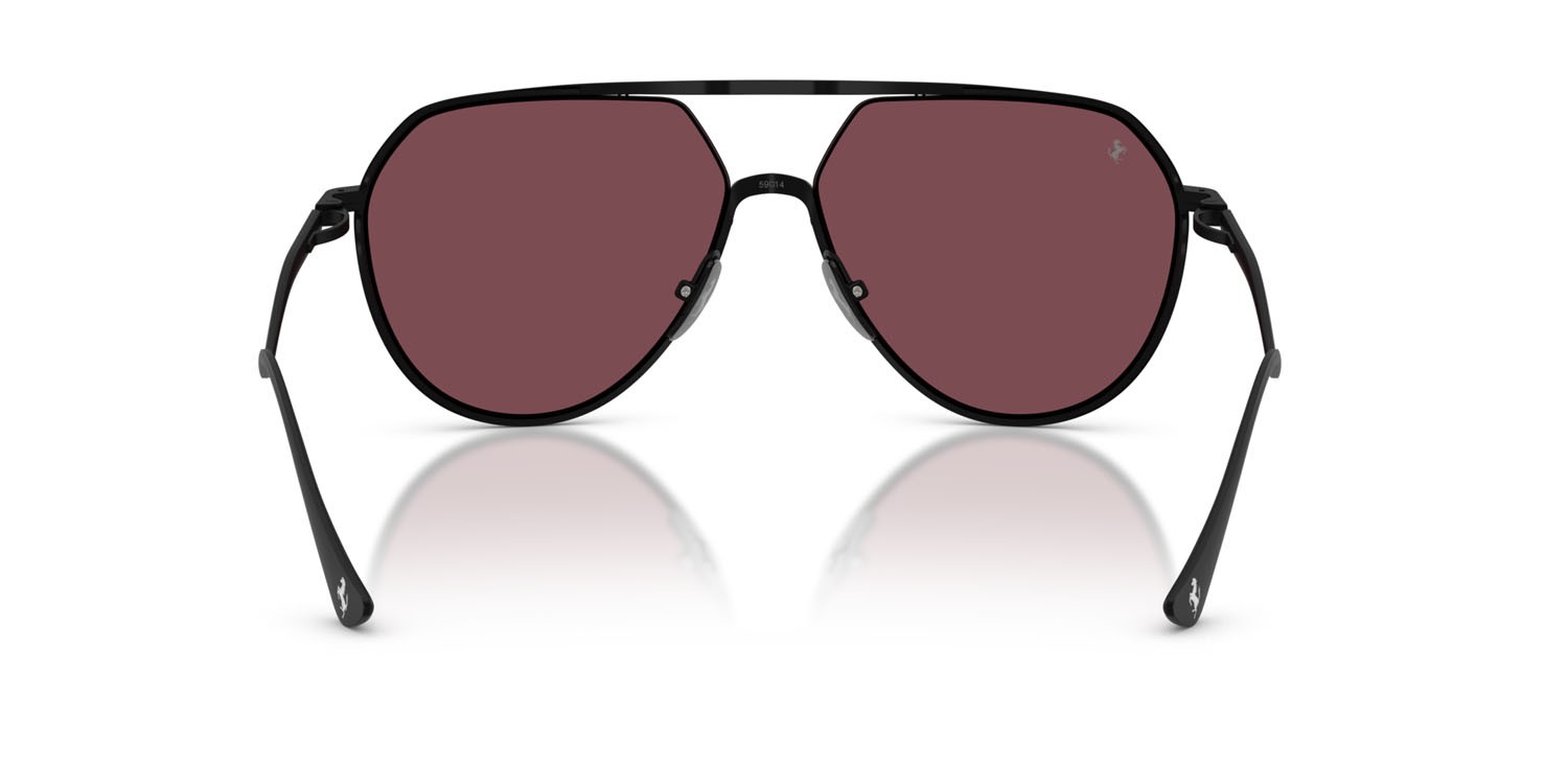 Occhiali da sole Ferrari FH 1021T (308/1E) colore nero opaco forma aviator lenti rosso