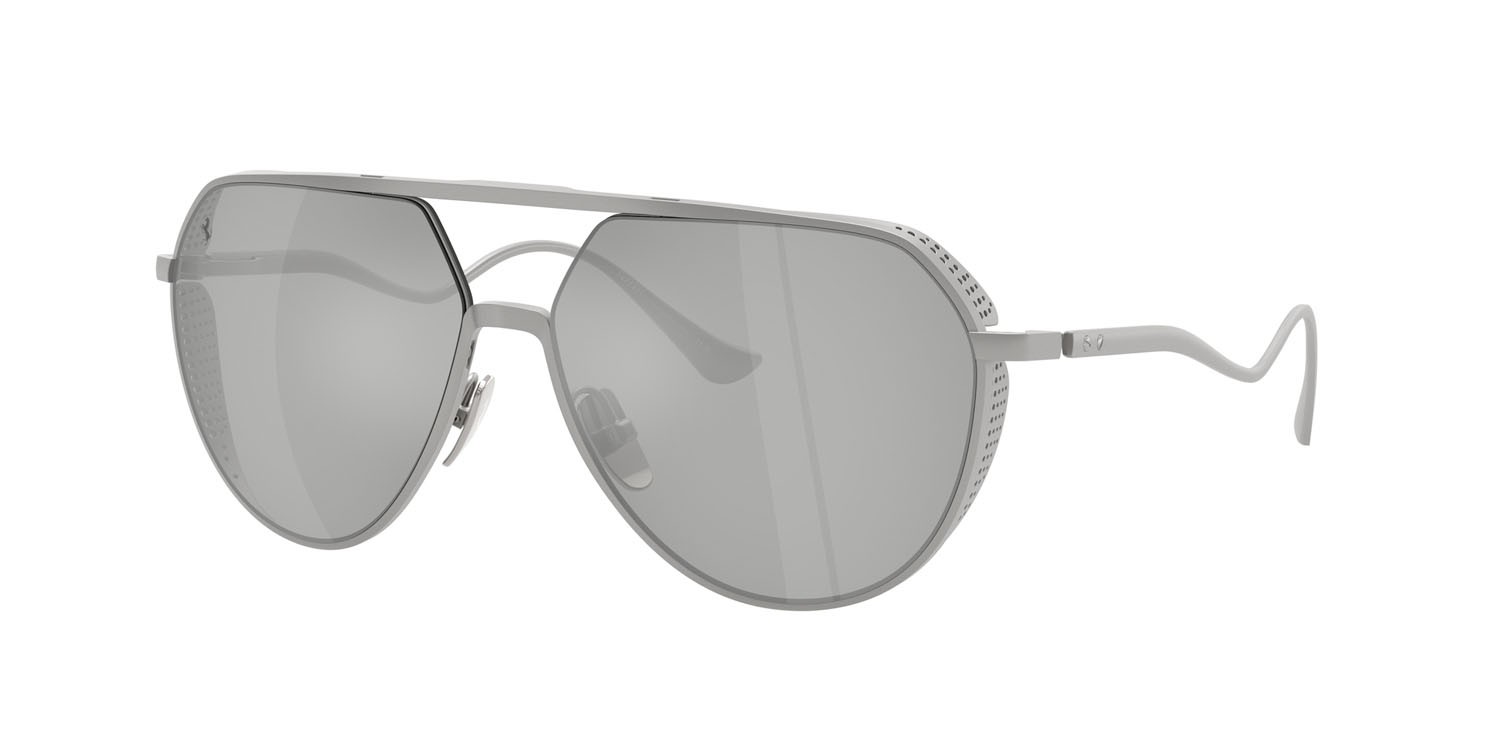 Occhiali da sole Ferrari FH 1021T (312/8V) colore argento opaco forma aviator lenti argento specchiato