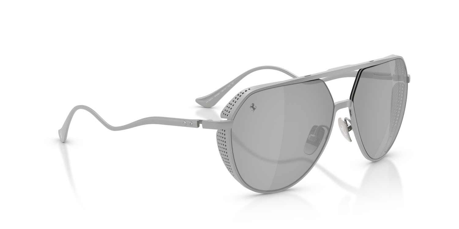 Occhiali da sole Ferrari FH 1021T (312/8V) colore argento opaco forma aviator lenti argento specchiato