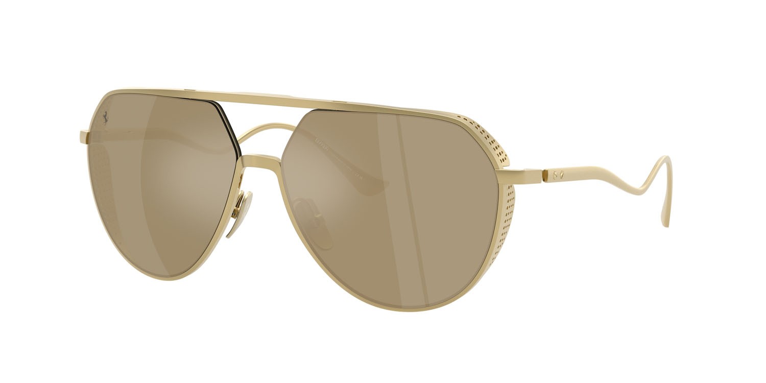 Occhiali da sole Ferrari FH 1021T (313/03) colore oro opaco forma aviator lenti giallo specchiato oro