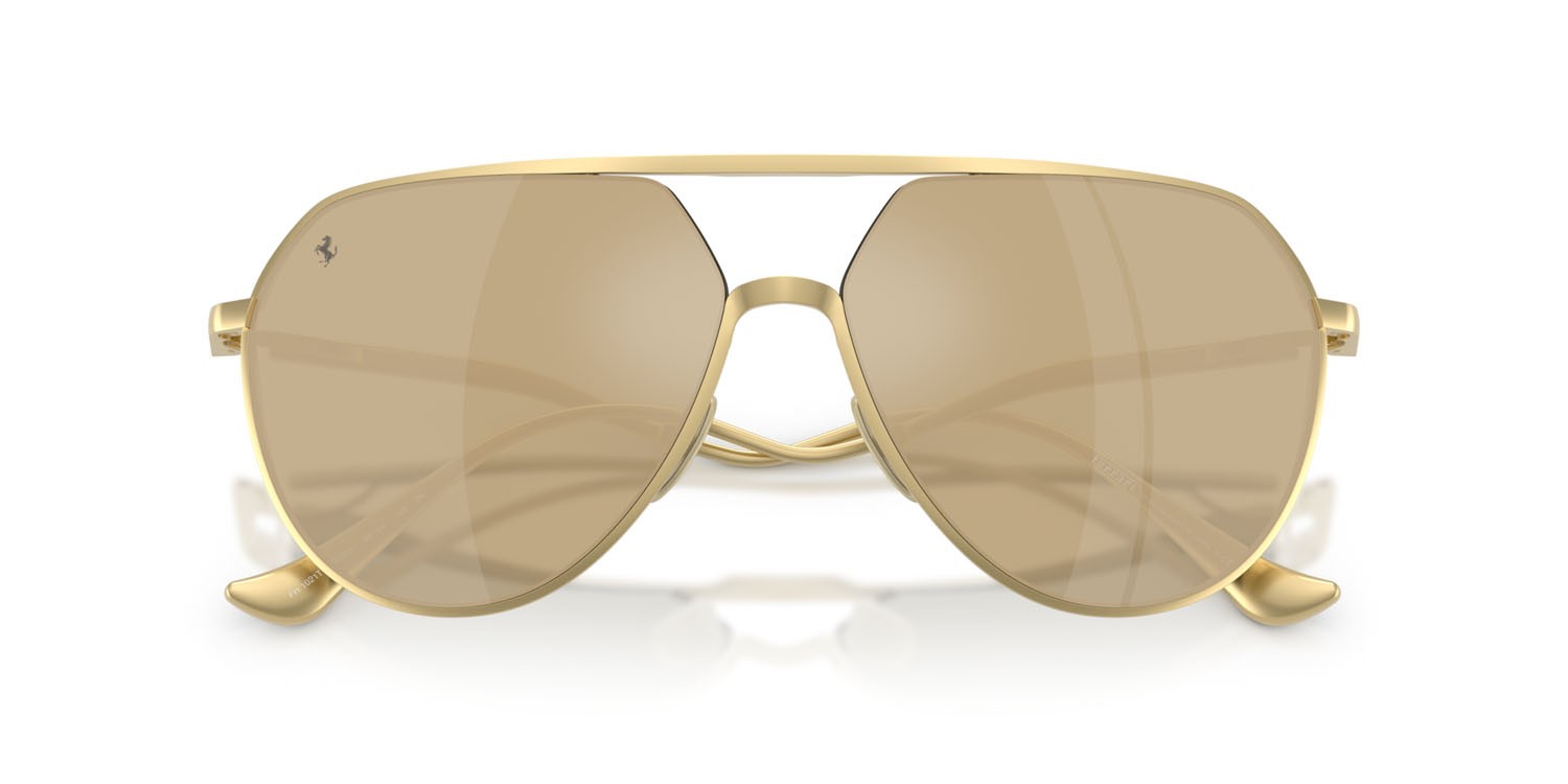 Occhiali da sole Ferrari FH 1021T (313/03) colore oro opaco forma aviator lenti giallo specchiato oro