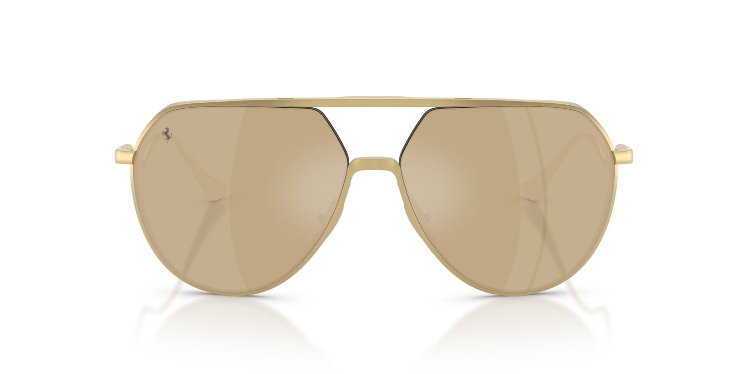 Occhiali da sole Ferrari FH 1021T (313/03) colore oro opaco forma aviator lenti giallo specchiato oro