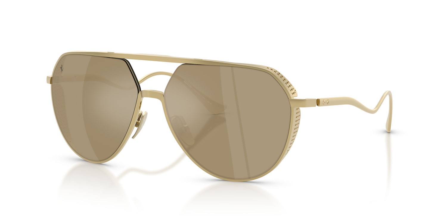 Occhiali da sole Ferrari FH 1021T (313/03) colore oro opaco forma aviator lenti giallo specchiato oro
