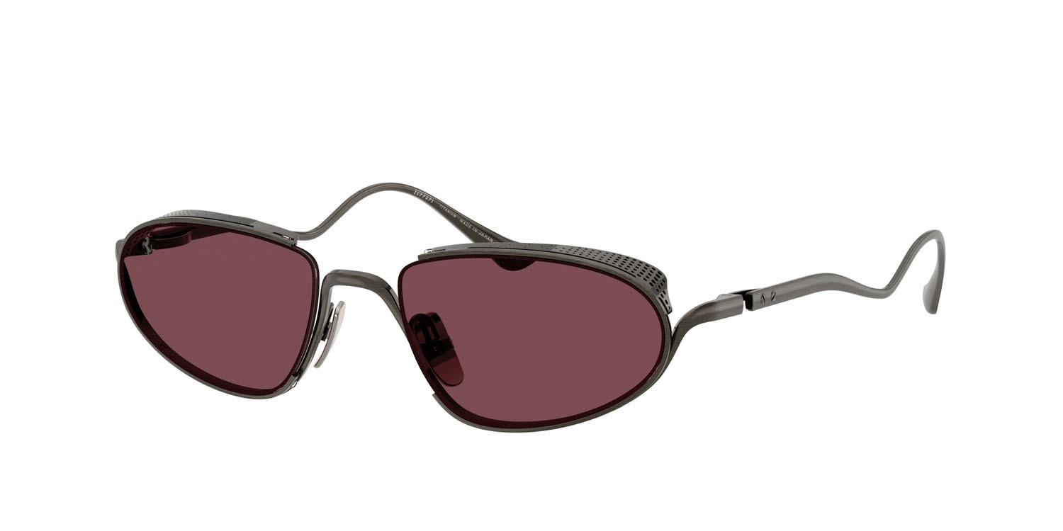 Occhiali da sole Ferrari FH 1022T (314/1E) colore gunmetal forma ovale lenti rosso esclusivo