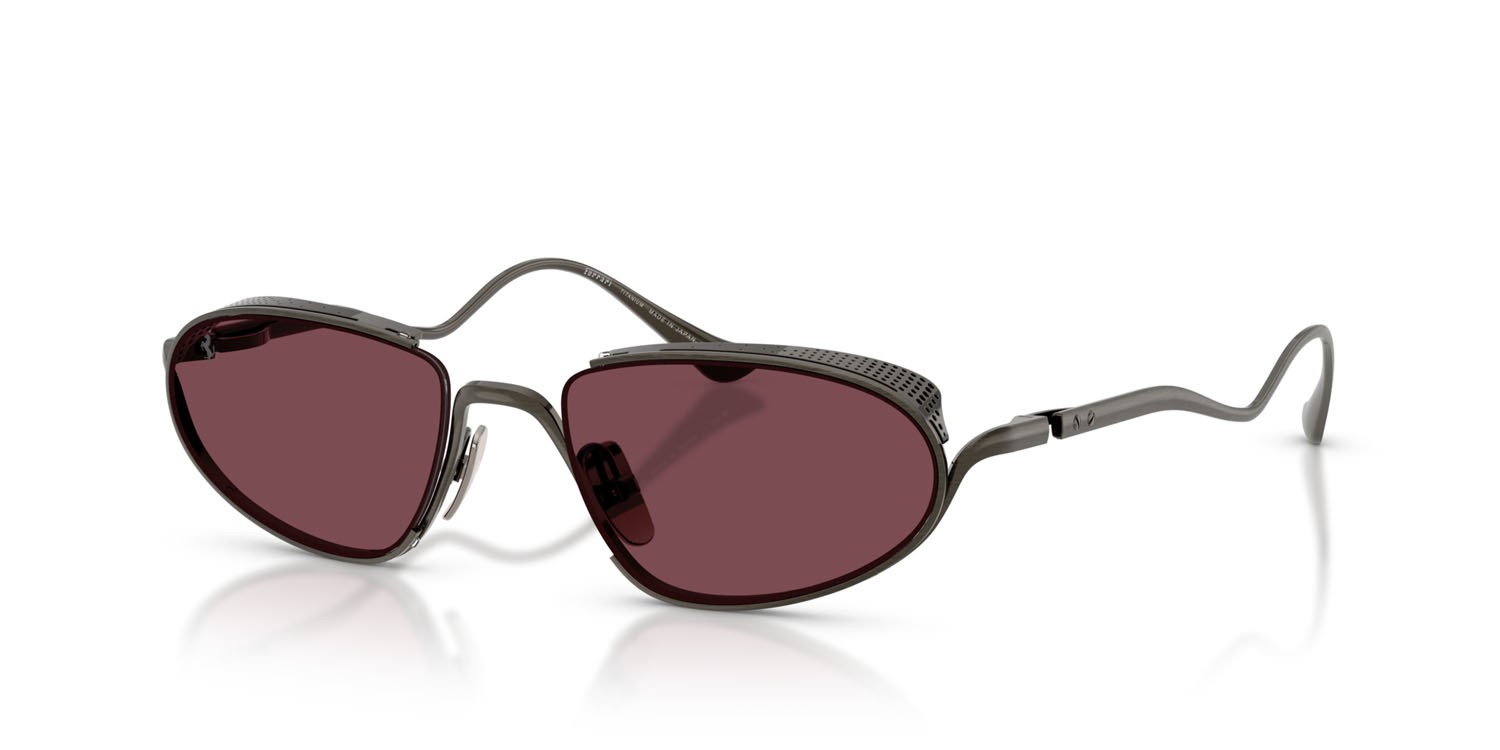Occhiali da sole Ferrari FH 1022T (314/1E) colore gunmetal forma ovale lenti rosso esclusivo