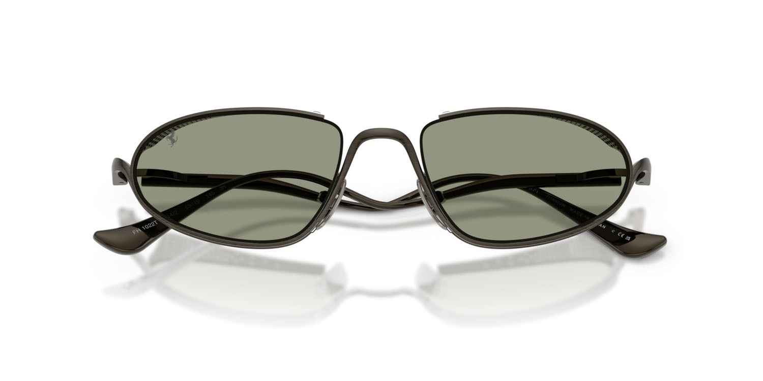 Occhiali da sole Ferrari FH 1022T (314/2) colore gunmetal forma ovale lenti verde
