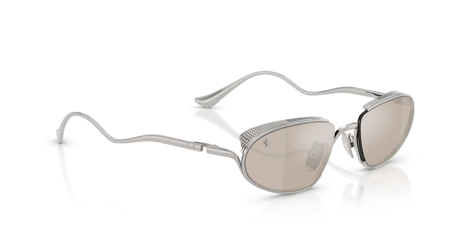 Occhiali da sole Ferrari FH 1022T (315/0V) colore argento forma ovale lenti grigio