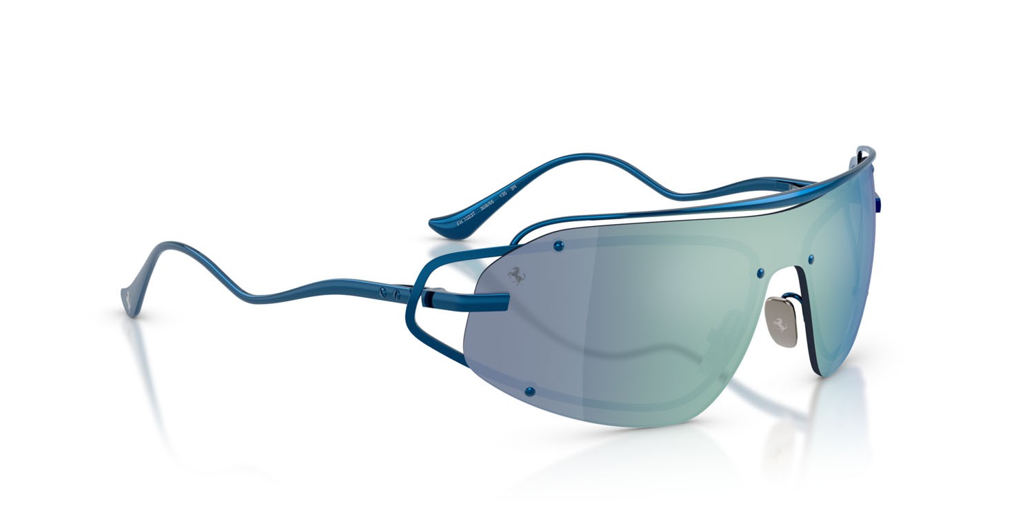 Occhiali da sole Ferrari FH 1023T (309/55) colore blu forma rettangolare lenti blu a specchio