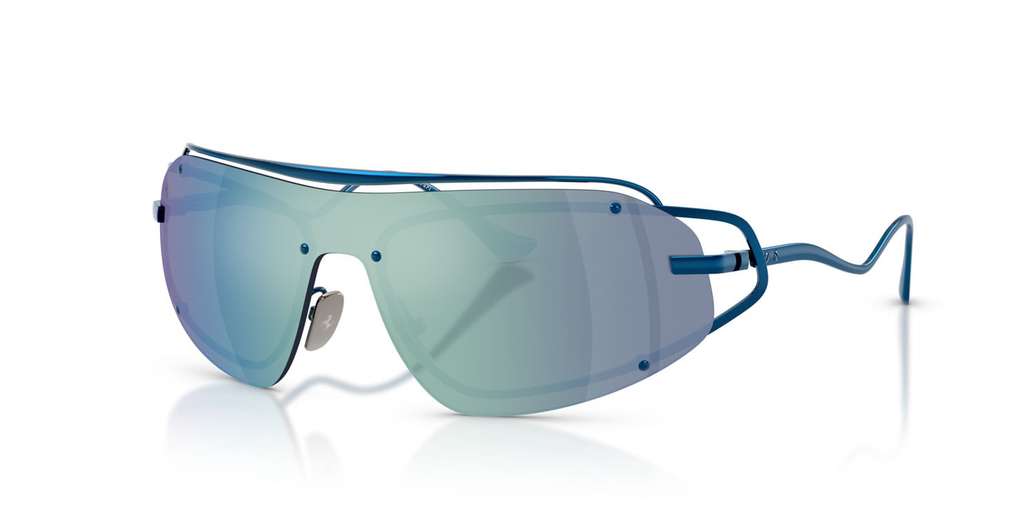Occhiali da sole Ferrari FH 1023T (309/55) colore blu forma rettangolare lenti blu a specchio
