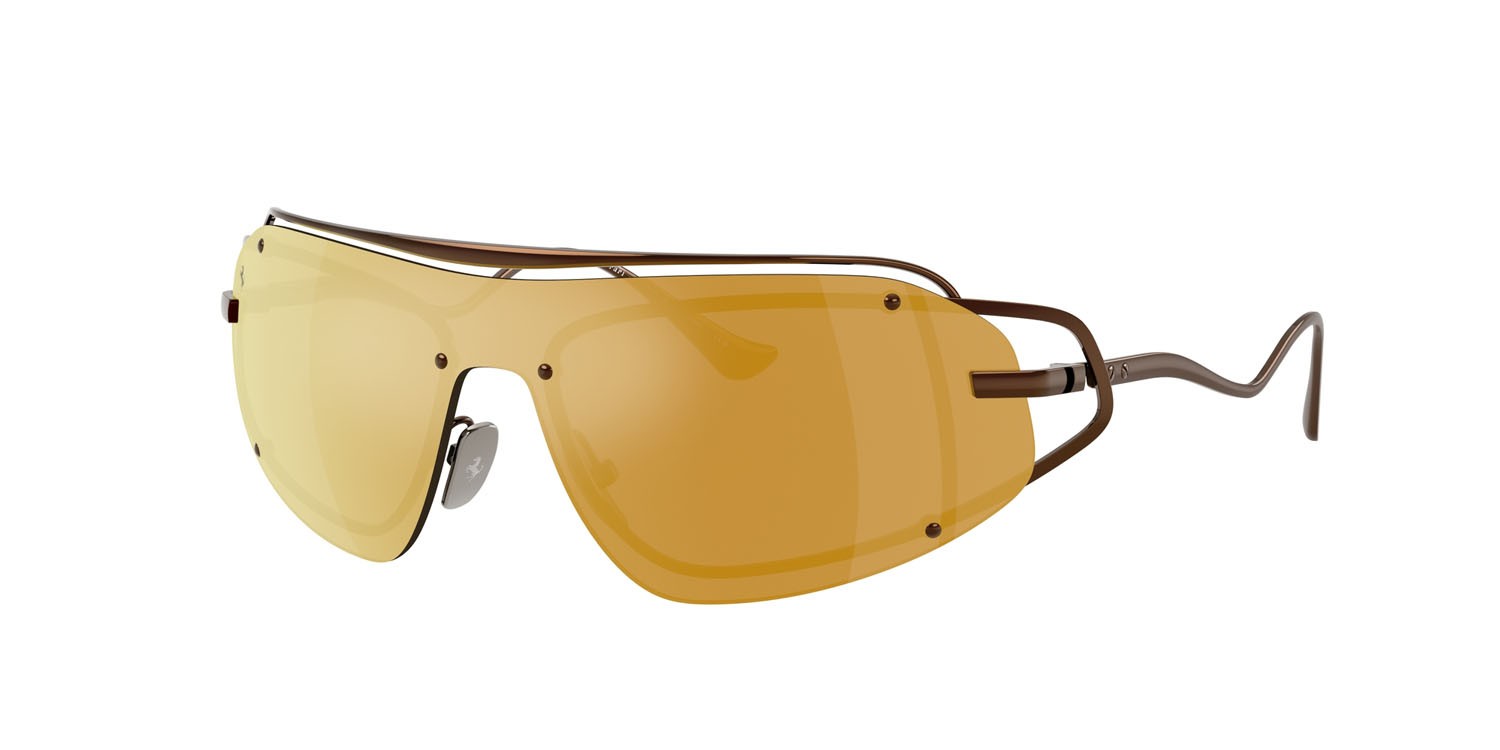 Occhiali da sole Ferrari FH 1023T (310/7P) colore marrone forma rettangolare lenti marrone specchiato oro