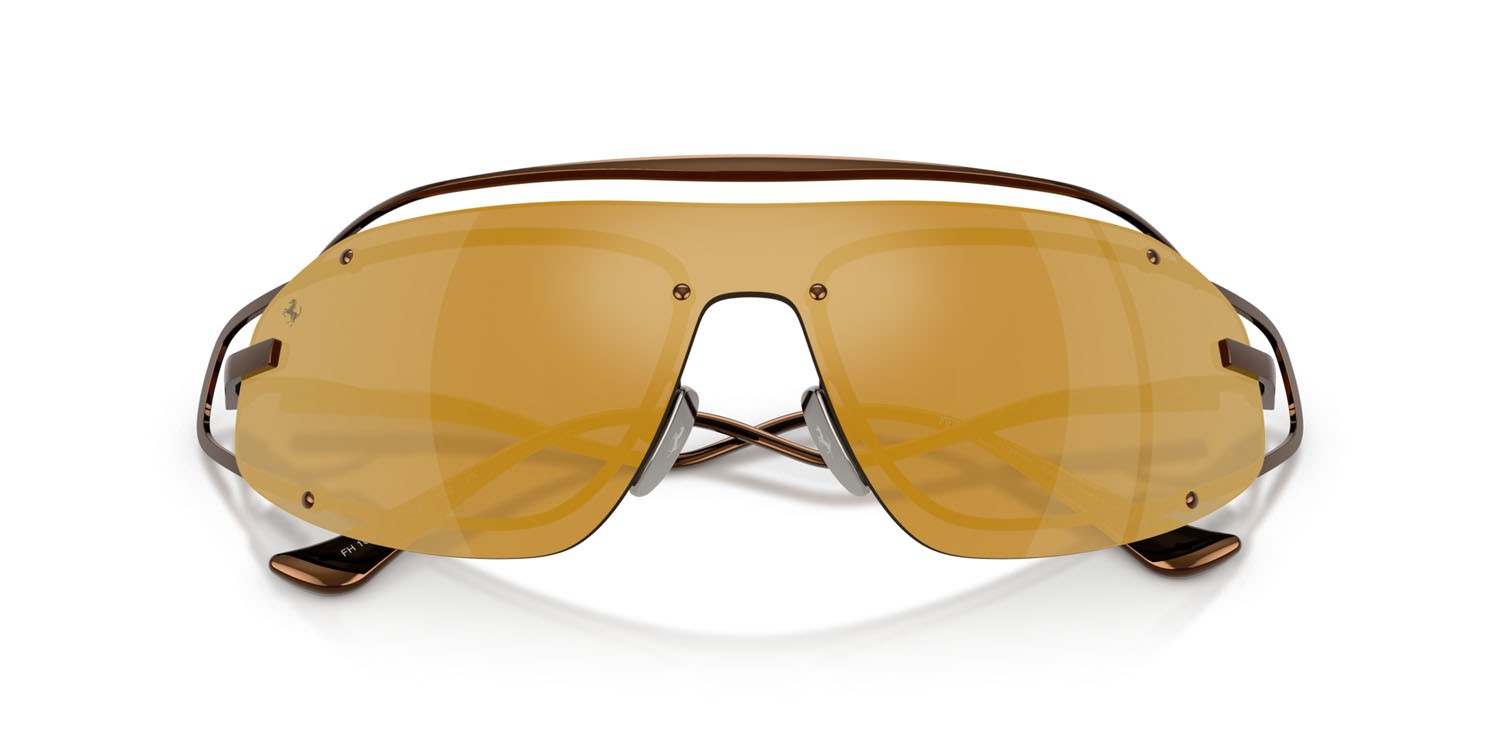 Occhiali da sole Ferrari FH 1023T (310/7P) colore marrone forma rettangolare lenti marrone specchiato oro