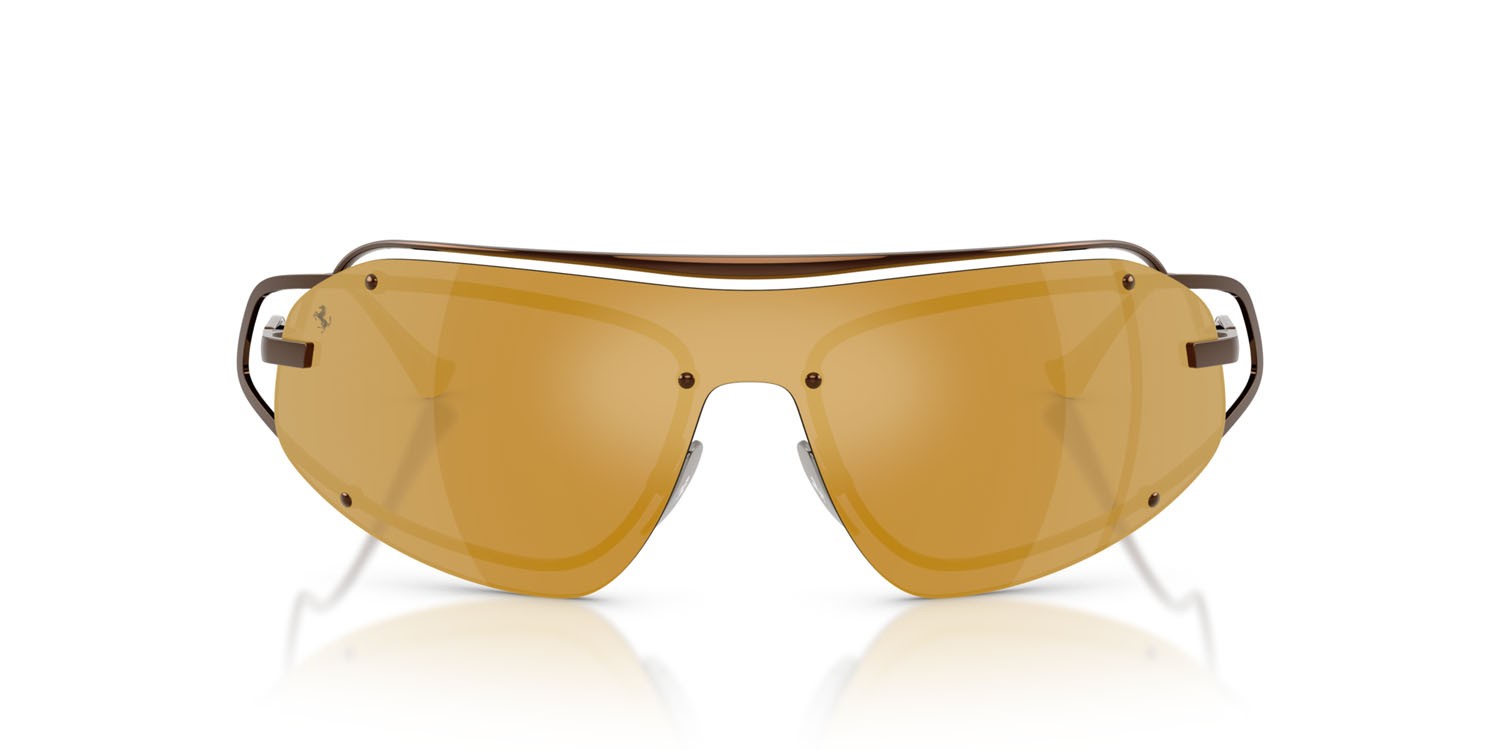 Occhiali da sole Ferrari FH 1023T (310/7P) colore marrone forma rettangolare lenti marrone specchiato oro