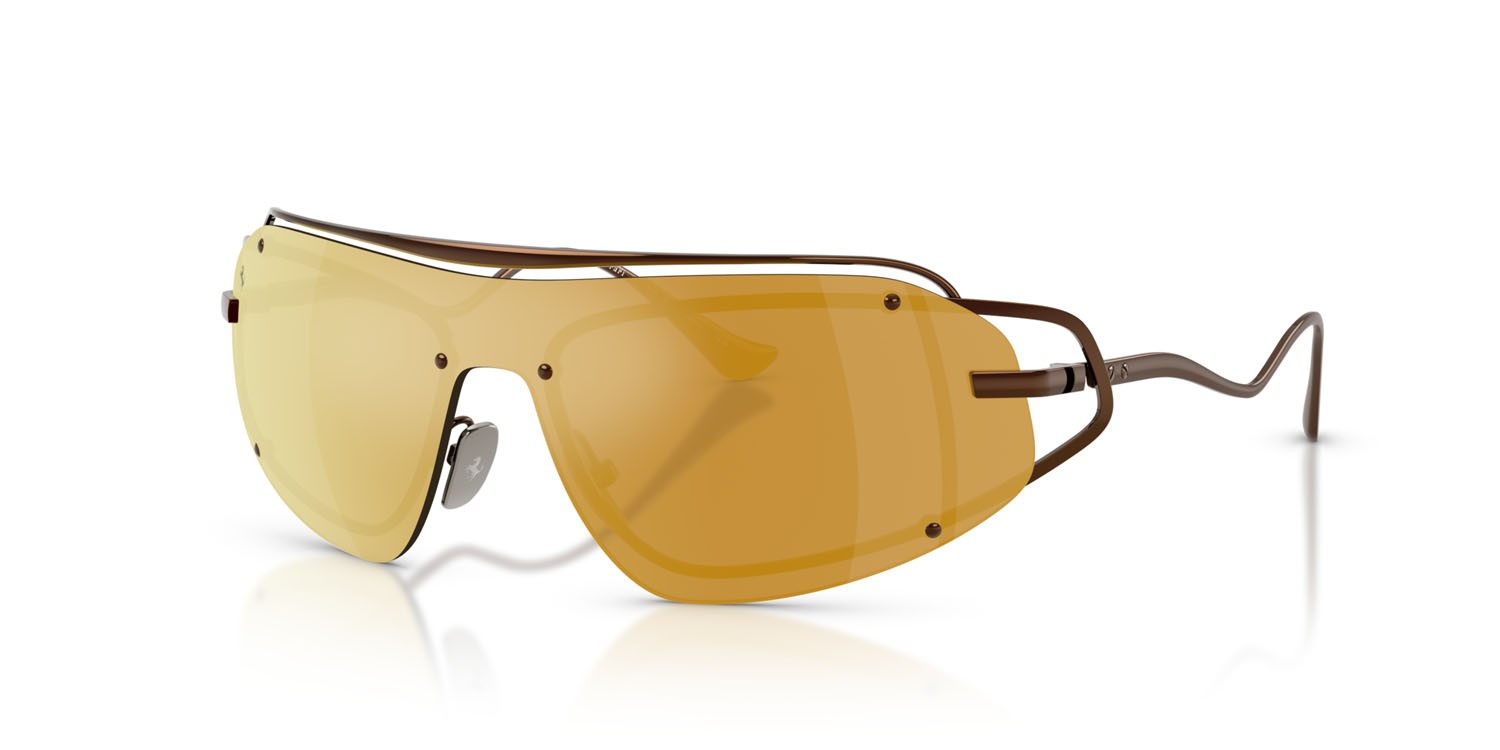 Occhiali da sole Ferrari FH 1023T (310/7P) colore marrone forma rettangolare lenti marrone specchiato oro