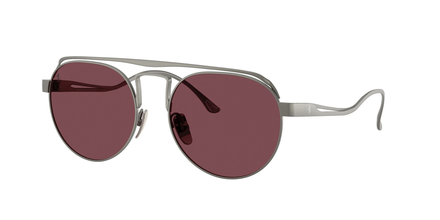 Occhiali da sole Ferrari FH 1025T (311/1E) colore gunmetal opaco forma ovale lenti rosso