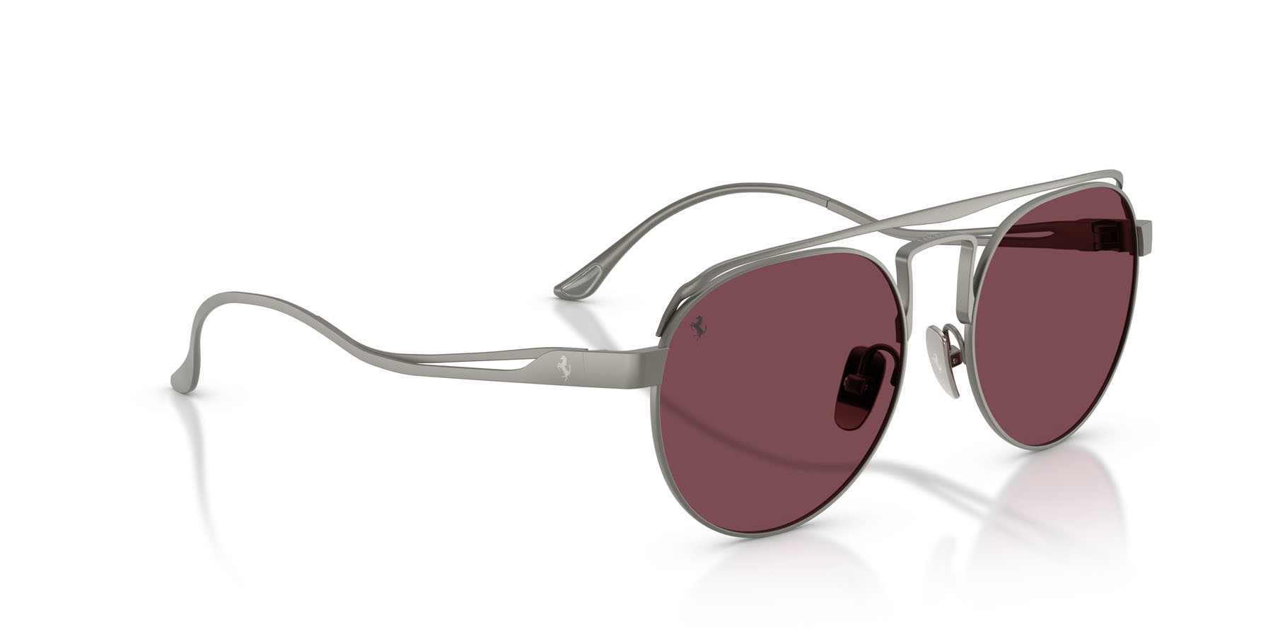 Occhiali da sole Ferrari FH 1025T (311/1E) colore gunmetal opaco forma ovale lenti rosso
