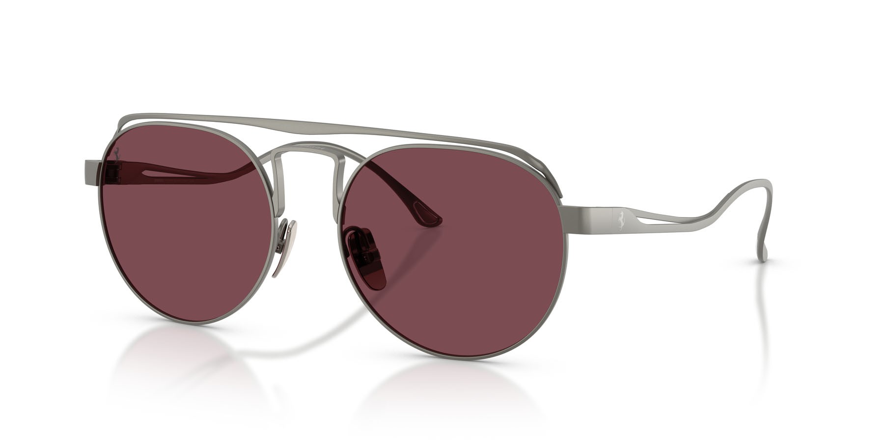 Occhiali da sole Ferrari FH 1025T (311/1E) colore gunmetal opaco forma ovale lenti rosso
