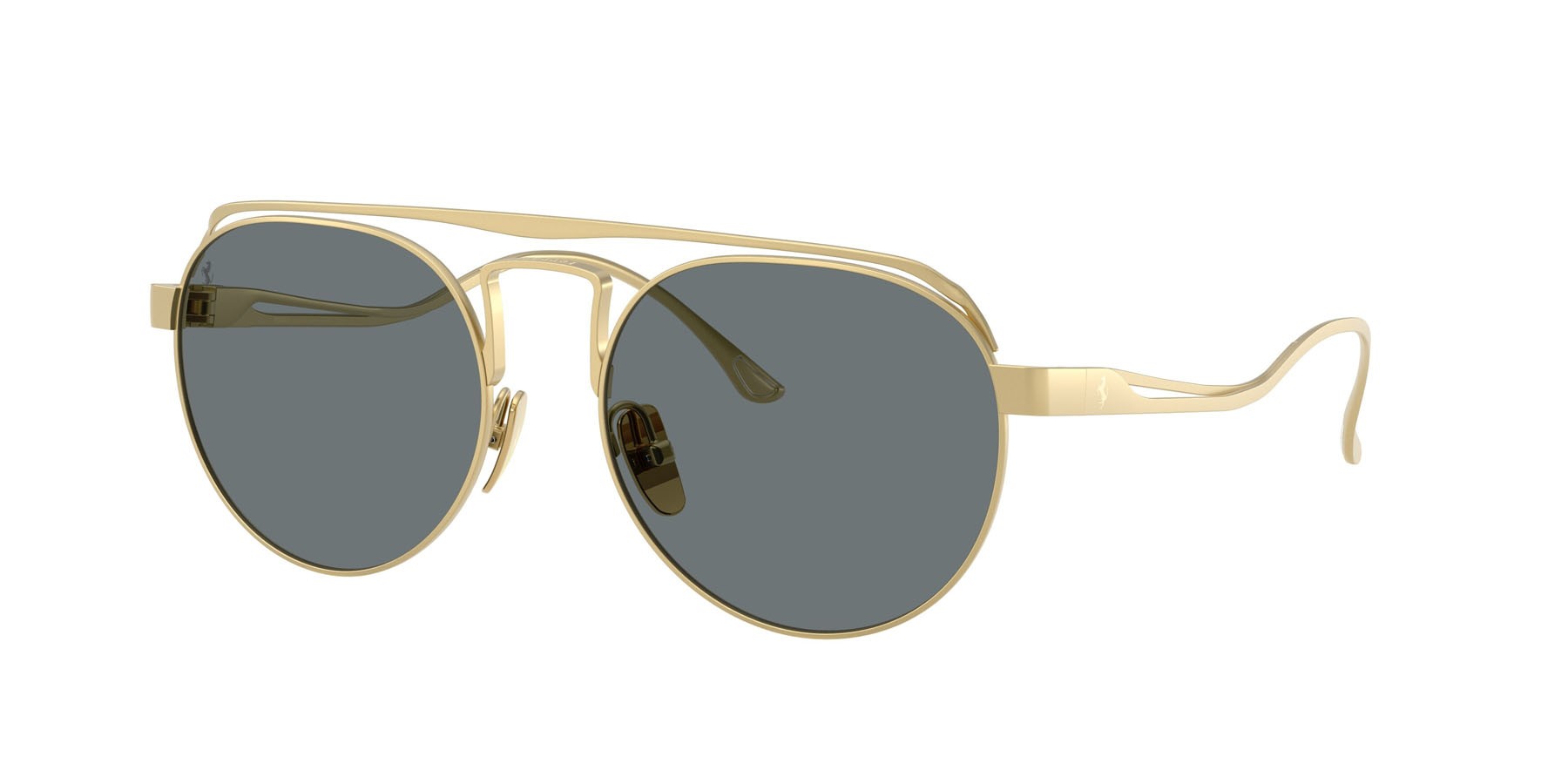 Occhiali da sole Ferrari FH 1025T (313/80) colore oro opaco forma ovale lenti blu
