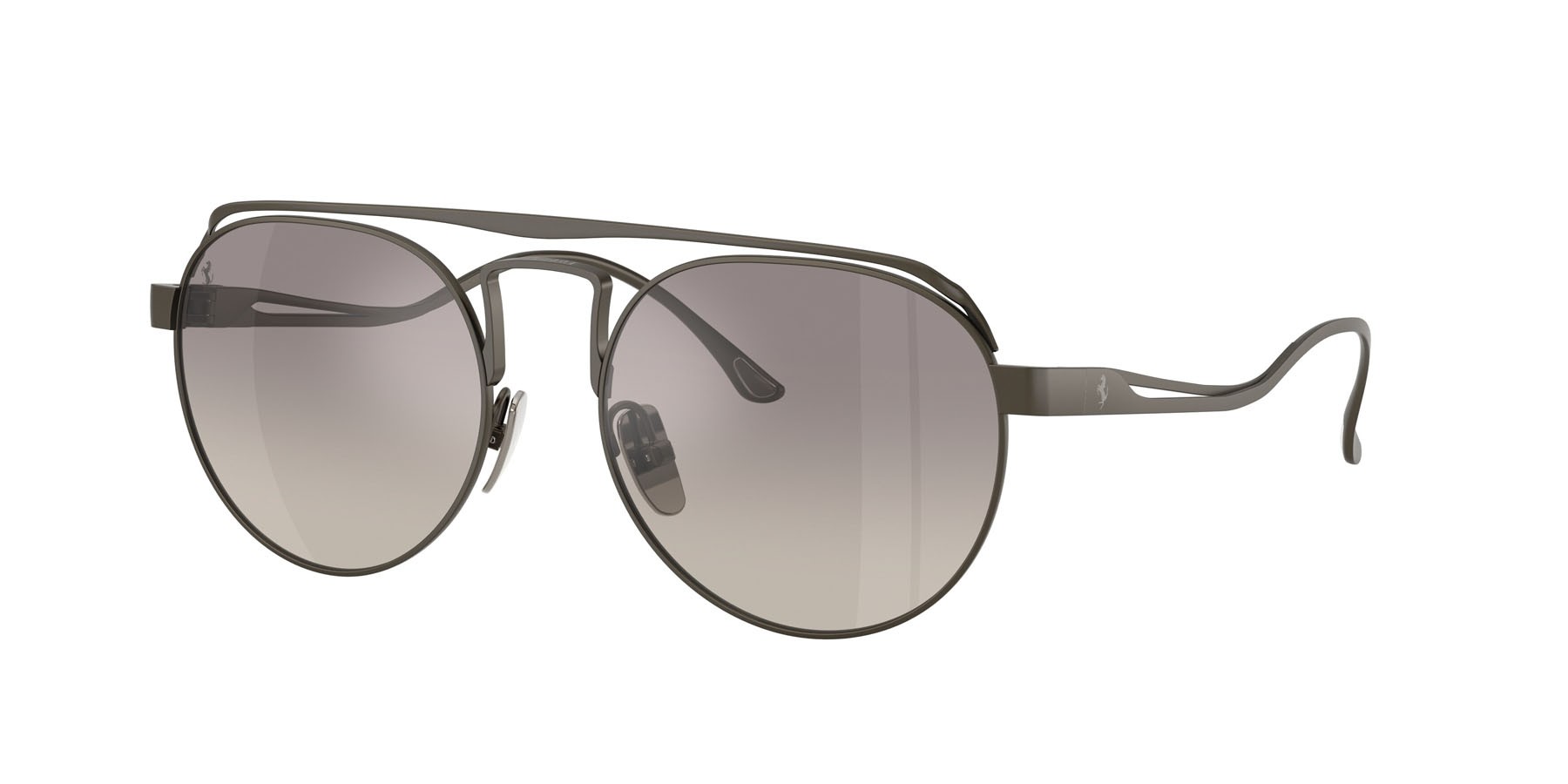 Occhiali da sole Ferrari FH 1025T (318/6G) colore gunmetal scuro spazzolato forma ovale lenti argento a specchio