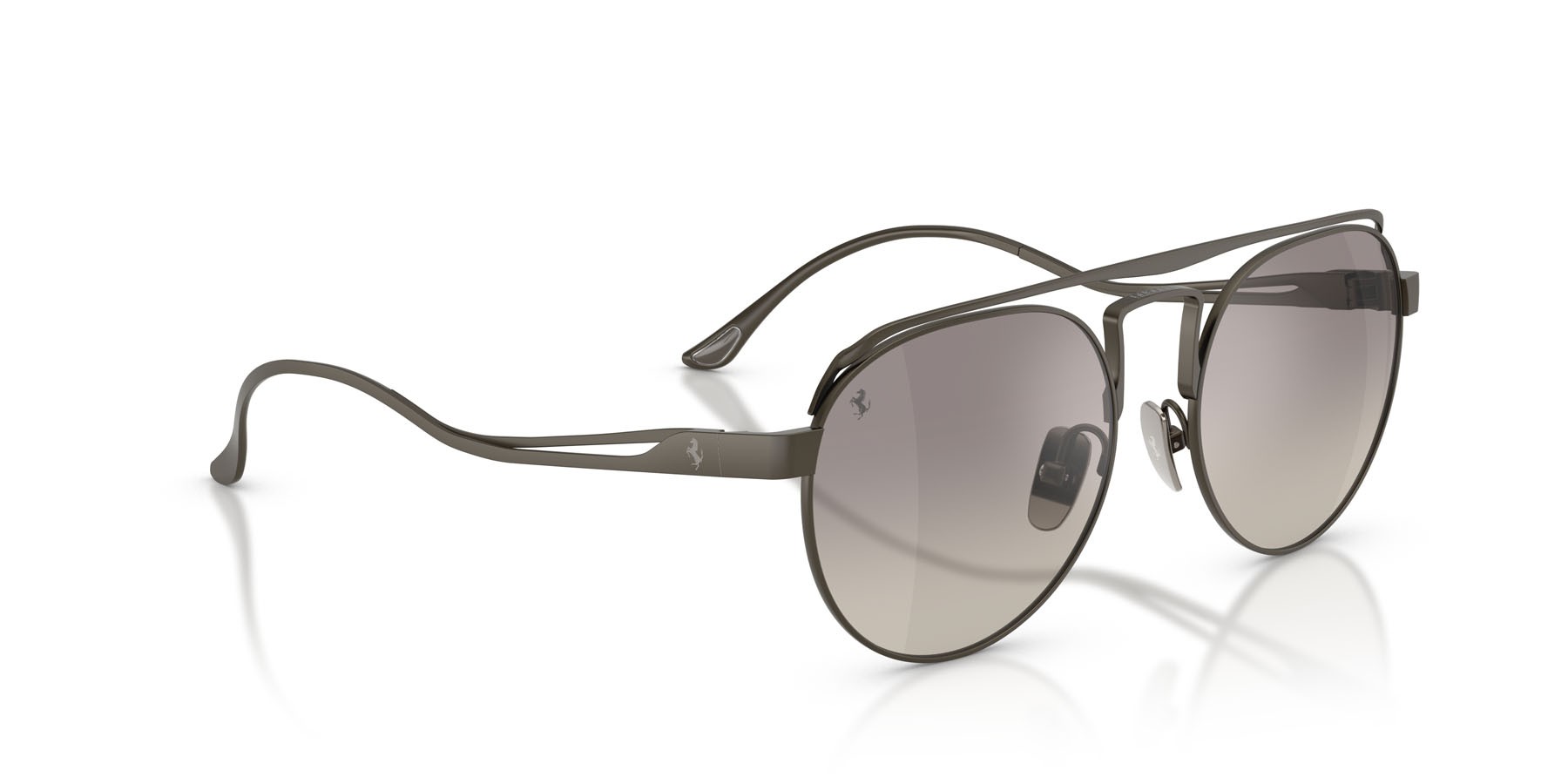 Occhiali da sole Ferrari FH 1025T (318/6G) colore gunmetal scuro spazzolato forma ovale lenti argento a specchio