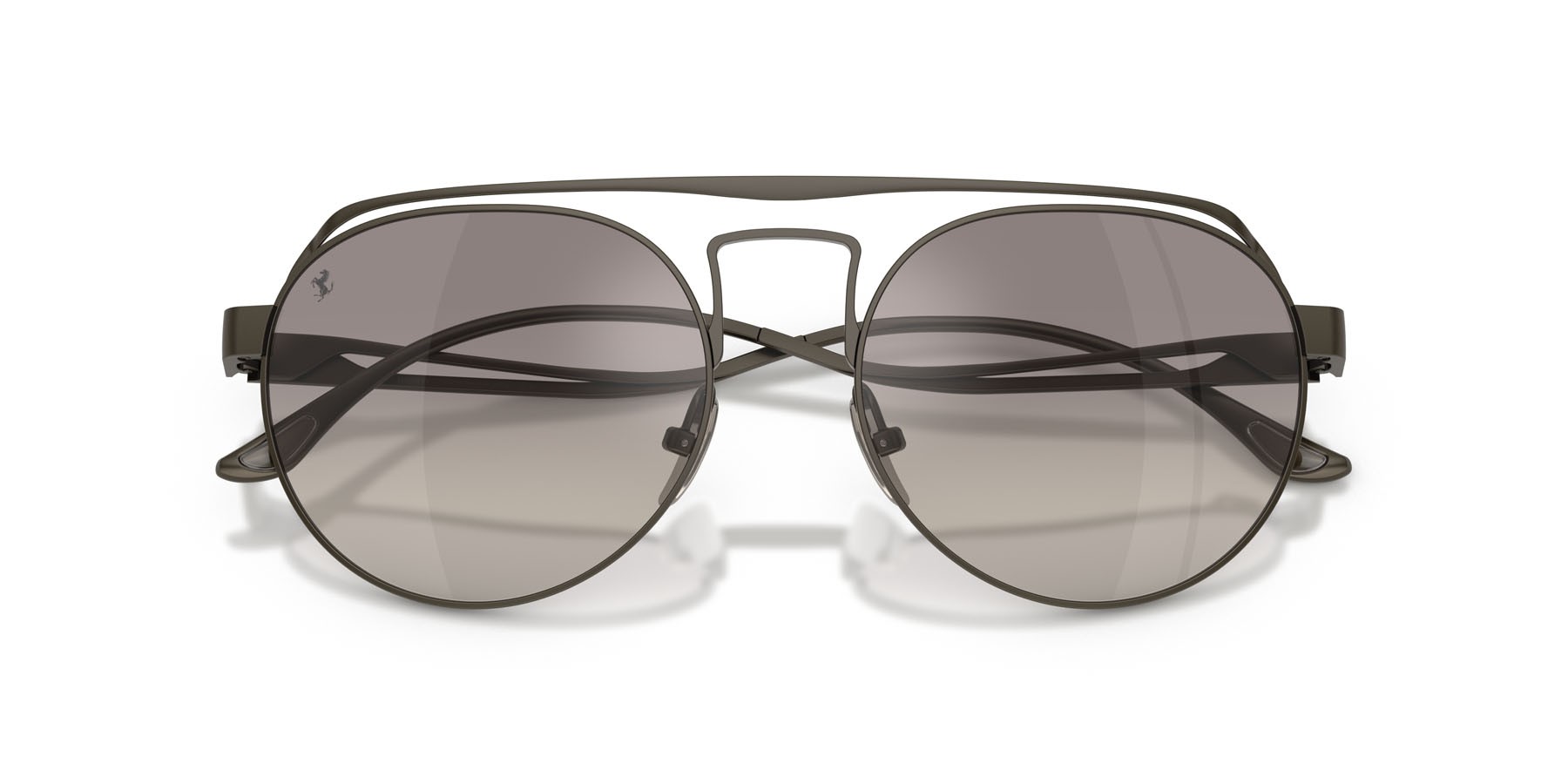 Occhiali da sole Ferrari FH 1025T (318/6G) colore gunmetal scuro spazzolato forma ovale lenti argento a specchio