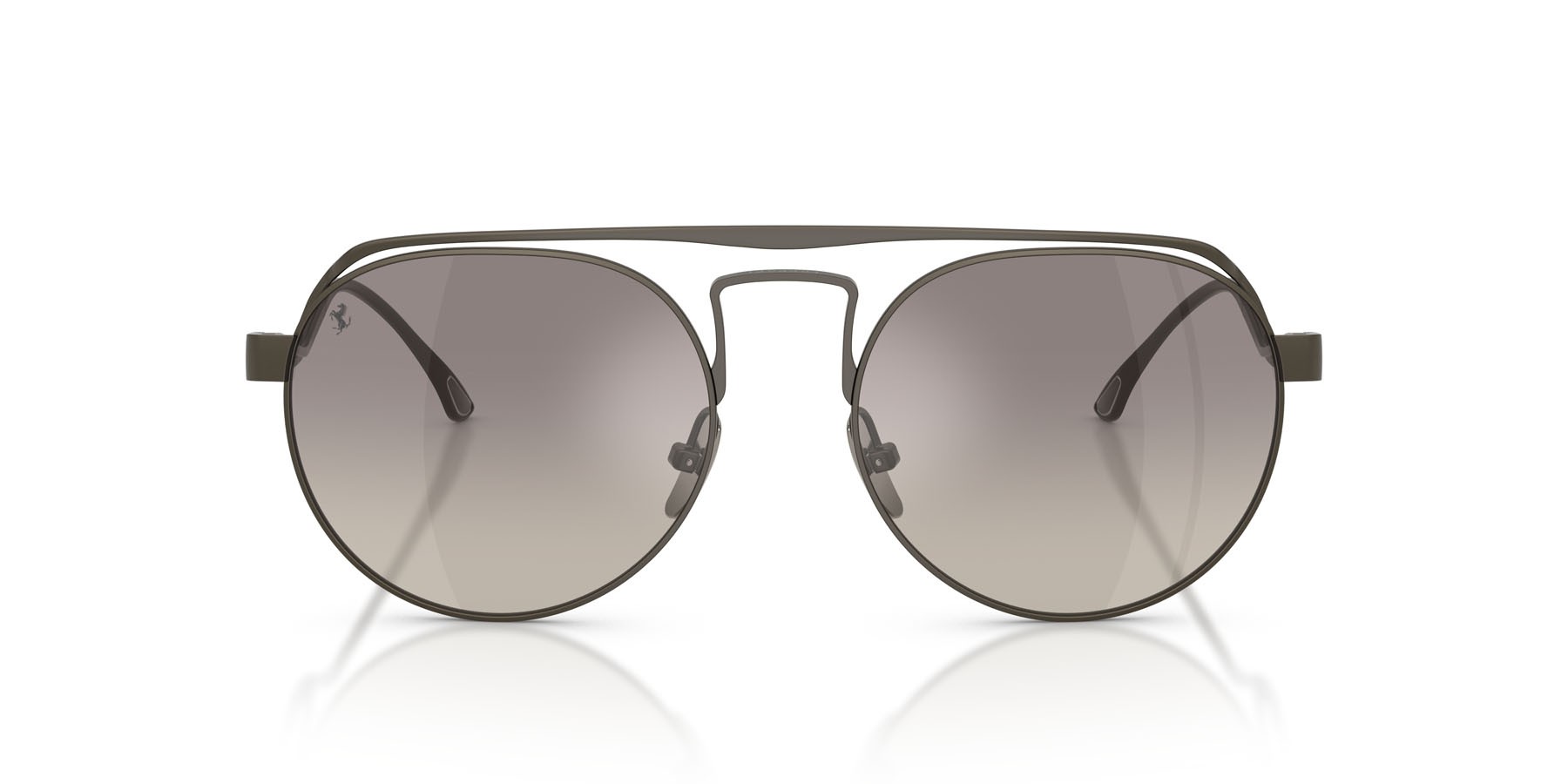 Occhiali da sole Ferrari FH 1025T (318/6G) colore gunmetal scuro spazzolato forma ovale lenti argento a specchio