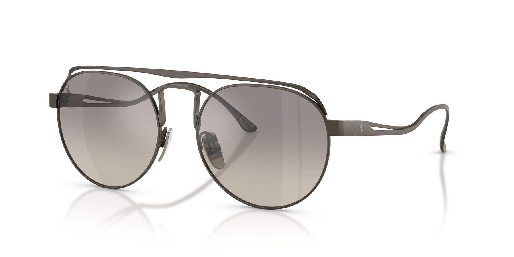 Occhiali da sole Ferrari FH 1025T (318/6G) colore gunmetal scuro spazzolato forma ovale lenti argento a specchio