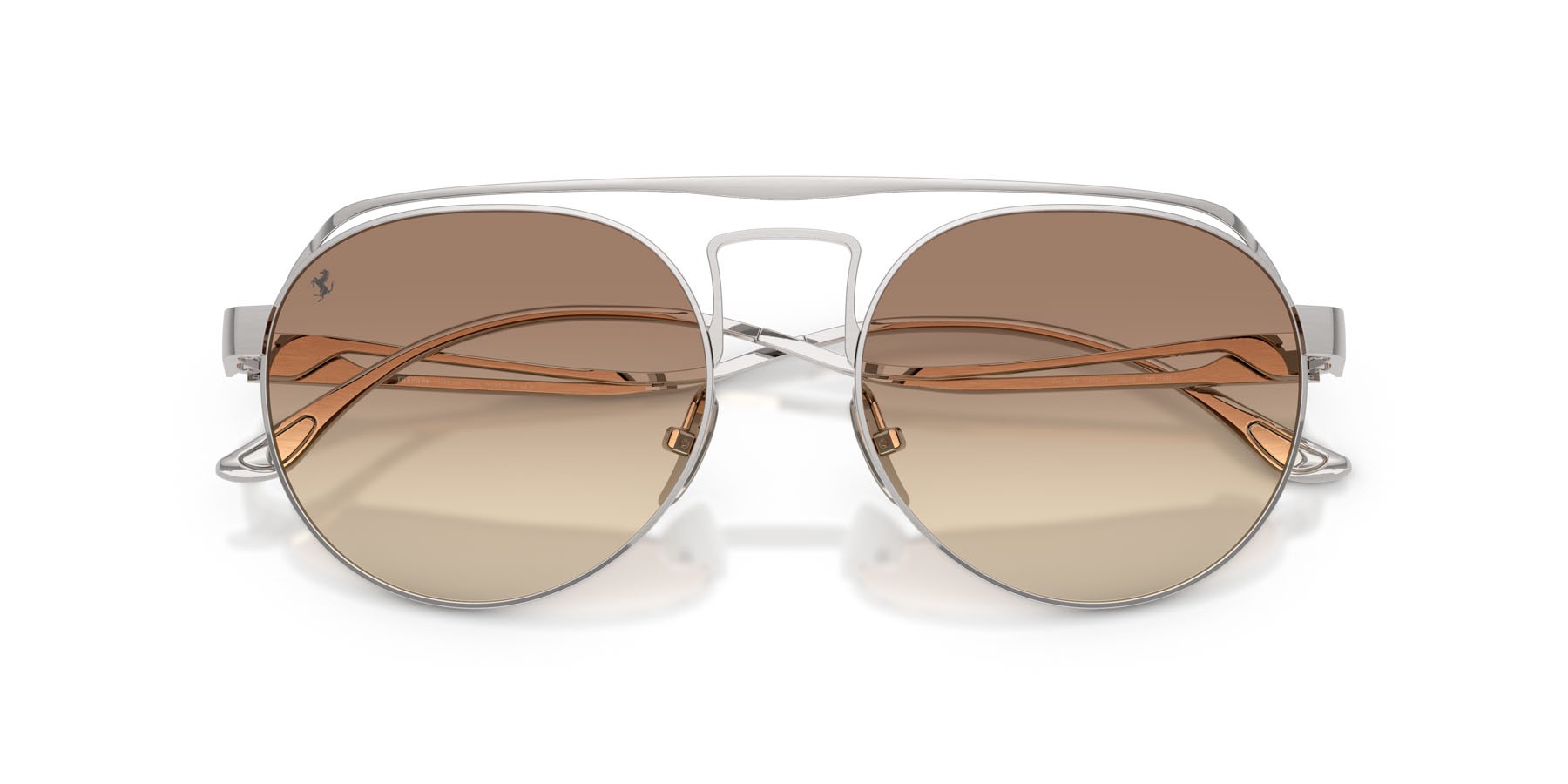 Occhiali da sole Ferrari FH 1025T (319/13) colore grigio spazzolato forma ovale lenti gradient dark brown